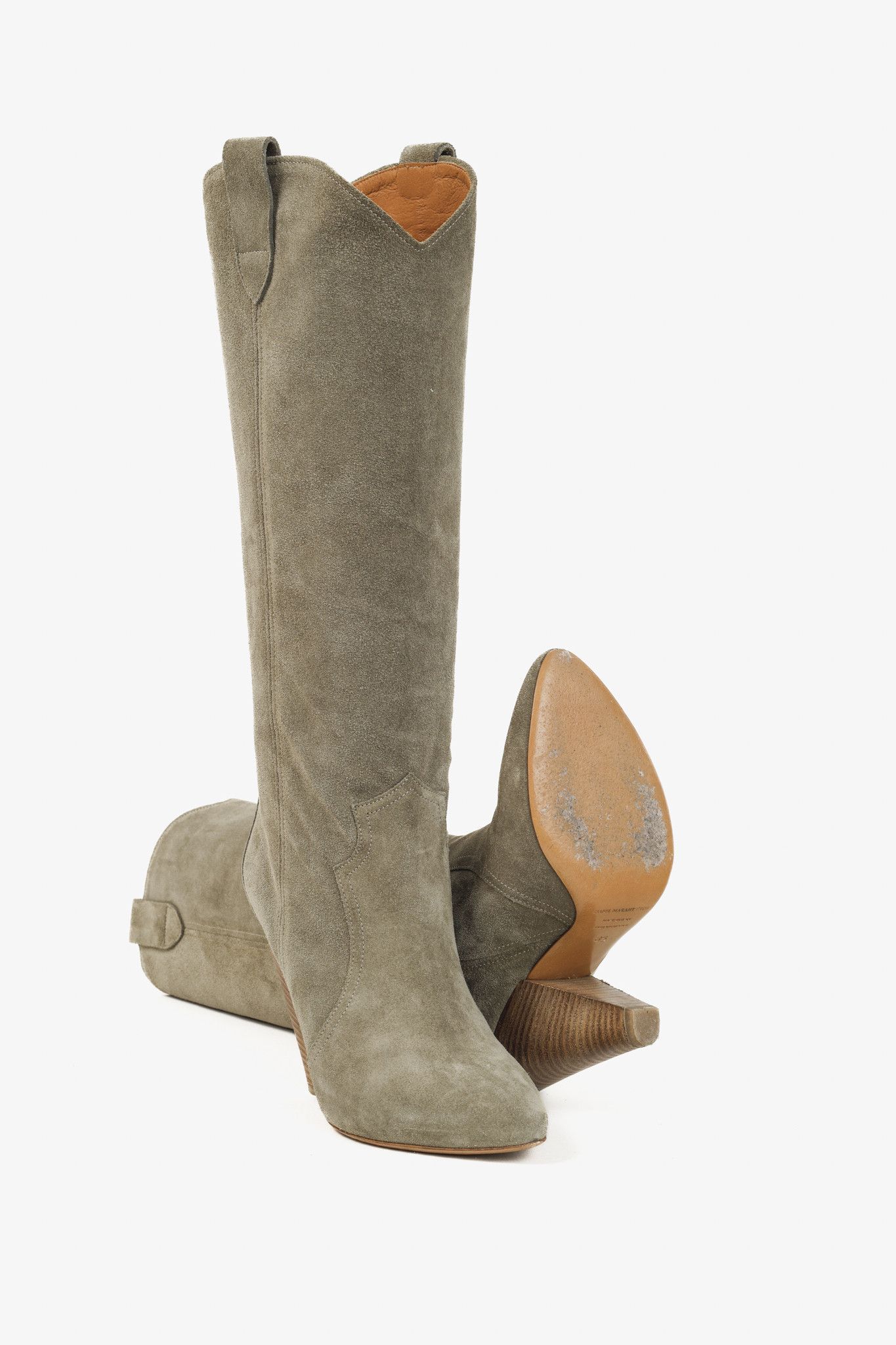 Isabel Marant Etoile Isabel Marant Etoile Ruth Western High Khaki Calf Boots Size US 6 / IT 36 - 4 Thumbnail