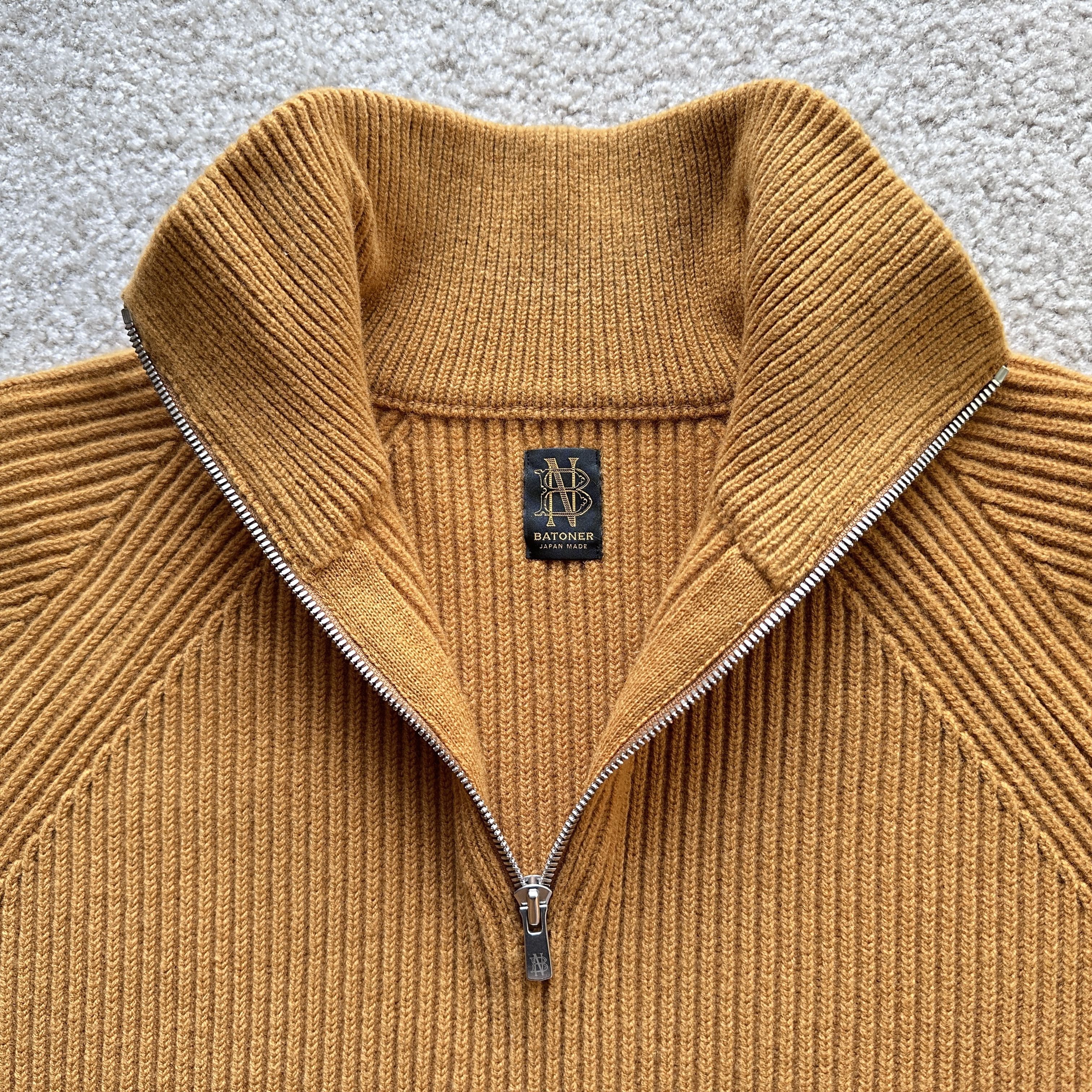 Batoner Batoner Solid Wool Knit Sweater Gold 1/4 Zip Size US M / EU 48-50 / 2 - 3 Thumbnail