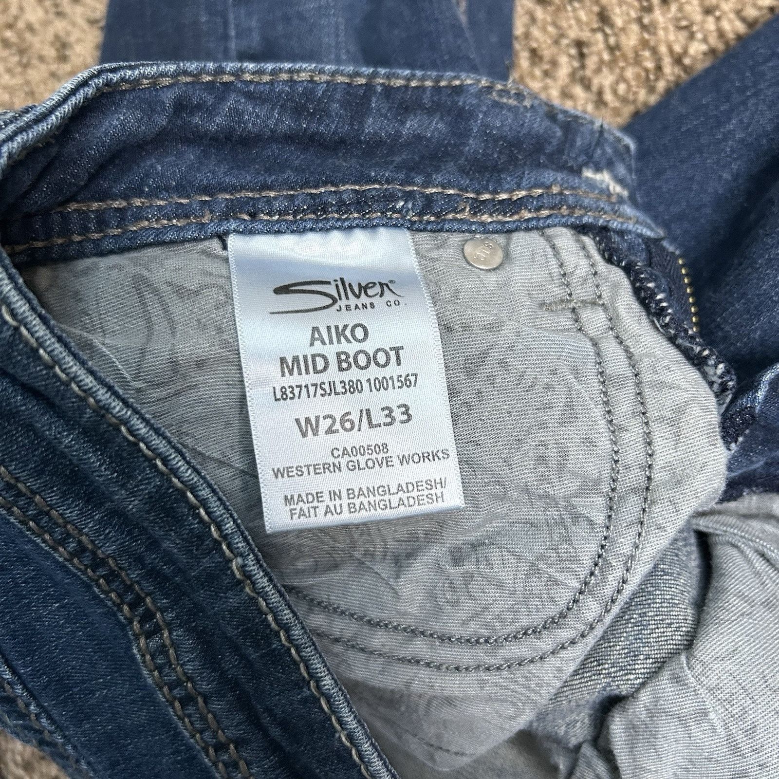 Silver Jeans Co. Silver Jeans Women W26xL33 AIKO Mid Boot Bootcut Stretch Fit Size 26" / US 2 / IT 38 - 5 Thumbnail