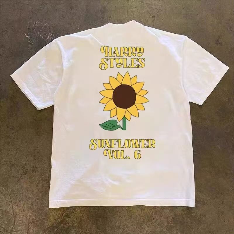 Japanese Brand × Vintage White casual trendy retro sunflower pattern t-shirt Size US M / EU 48-50 / 2 - 1 Thumbnail