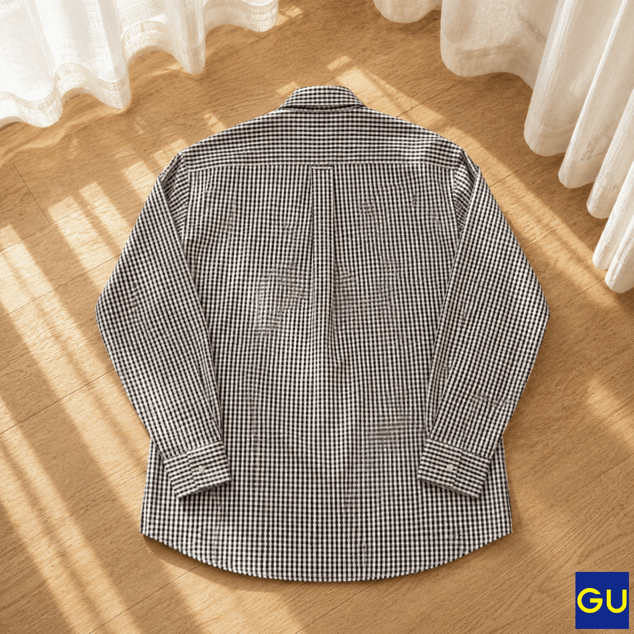 GU GU Men's Checked Long Slave Shirt ( L ) Size US L / EU 52-54 / 3 - 6 Thumbnail