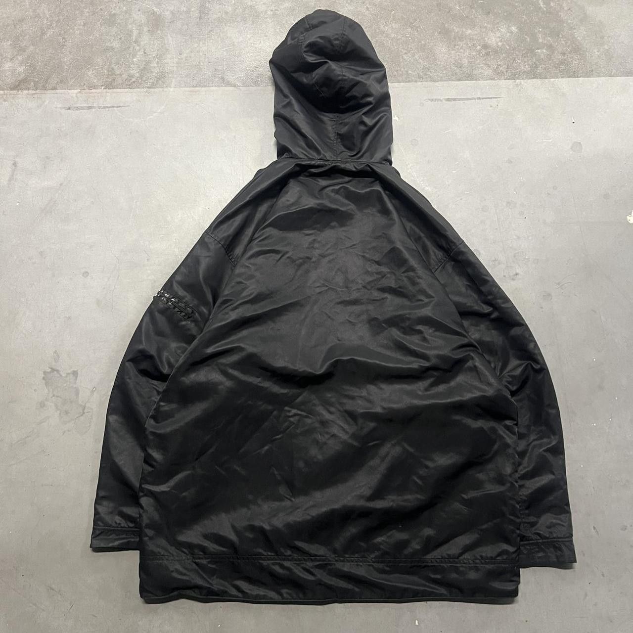Nike Crazy Vintage Y2K/2000s Nike Black Essential Swoosh WindBreaker Hoodie! Size US XXL / EU 58 / 5 - 4 Thumbnail