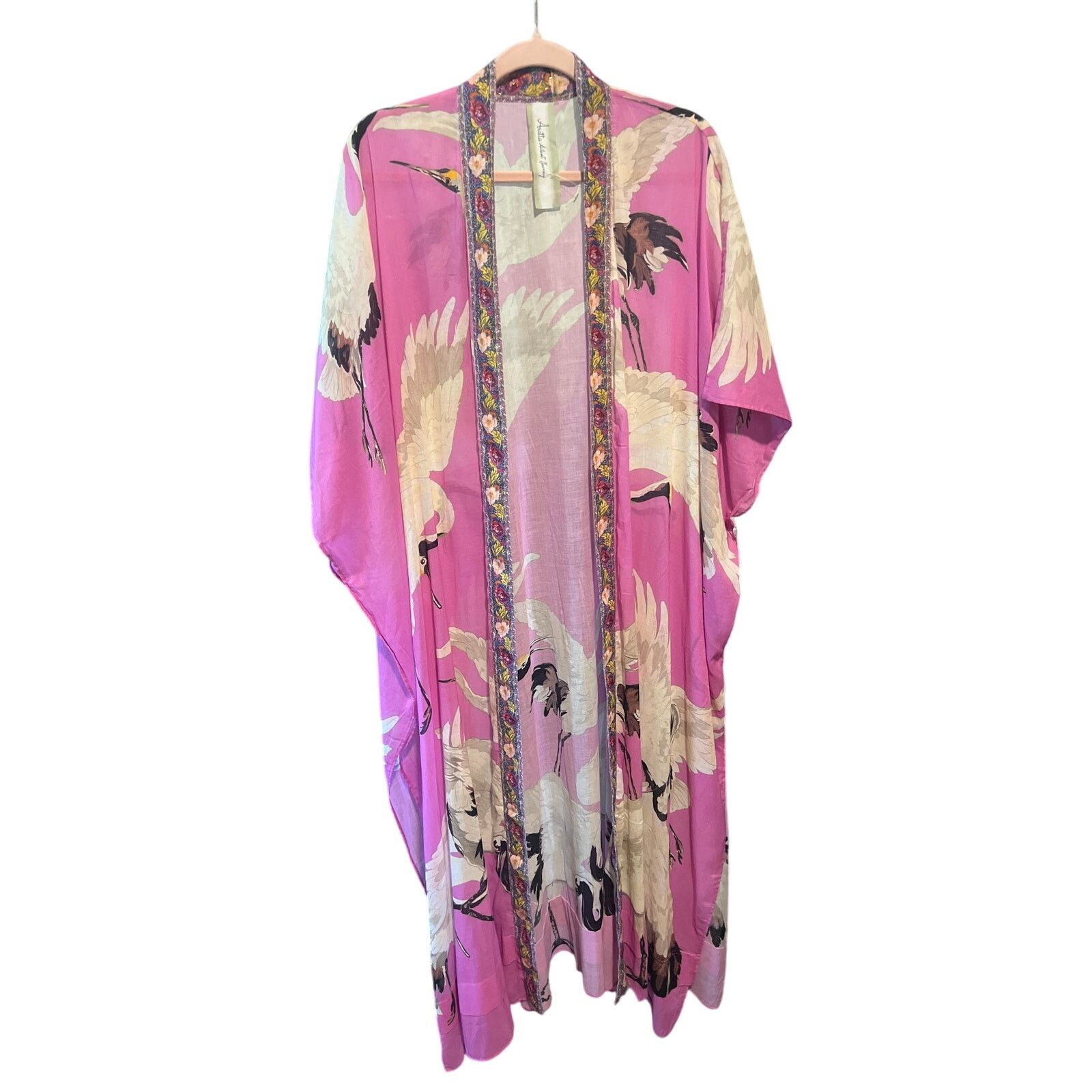 Other NWT Aratta Cranes Of Heaven Rose Kimono Size ONE SIZE - 2 Thumbnail