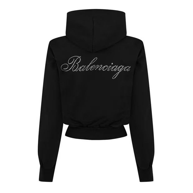 Balenciaga o1g2r1mq0924 Pre Shrunk Zip Up Hoodies in Black Size S / US 4 / IT 40 - 2 Thumbnail