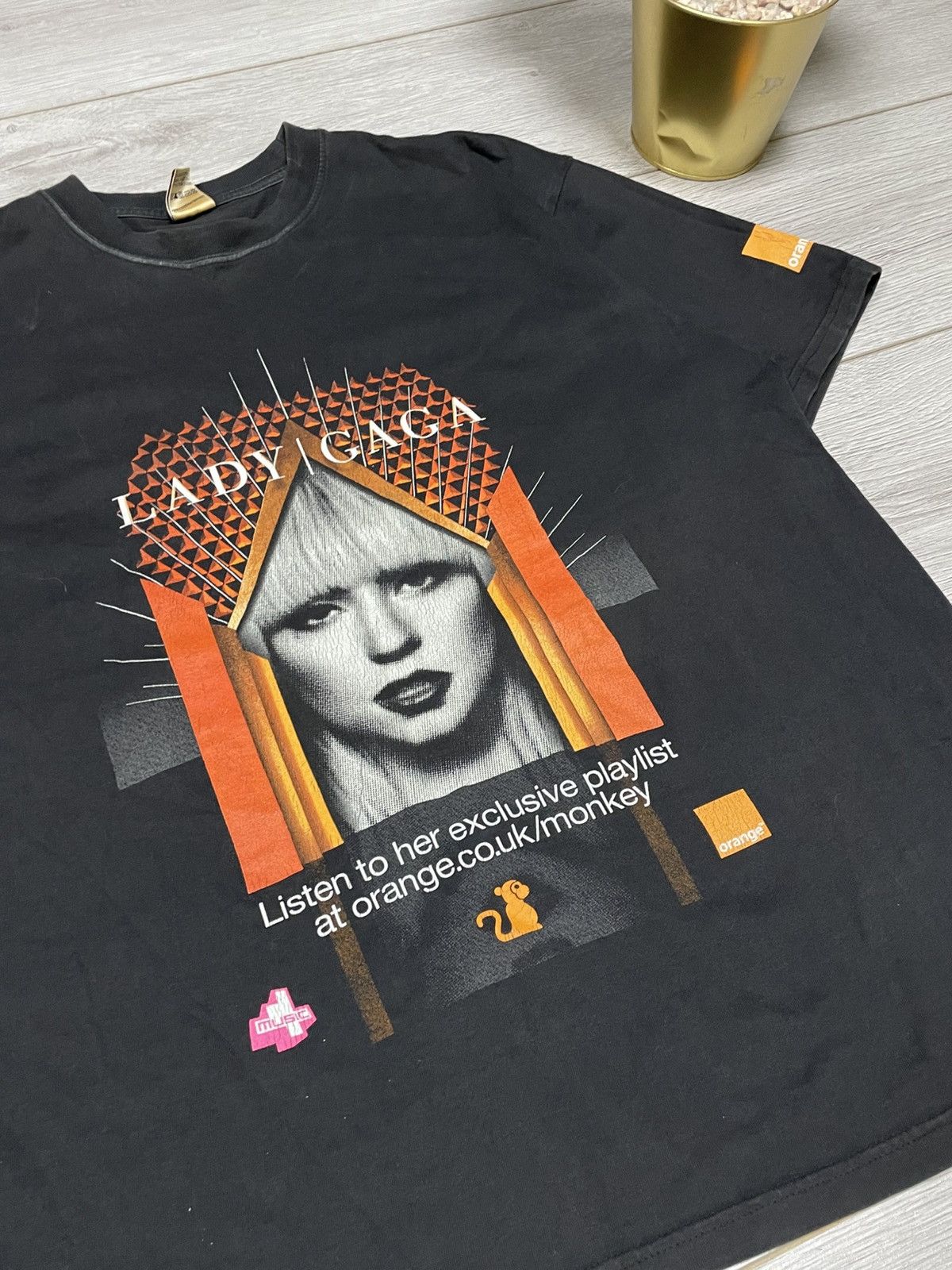 Jerzees Lady Gaga Jerzees face orange playlist tour tee t-shirt Size US M / EU 48-50 / 2 - 9 Thumbnail