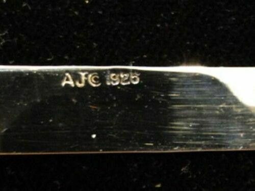 Designer Polished Sterling Silver Collar Stays 2.5" Alberto Juan Size ONE SIZE - 5 Thumbnail