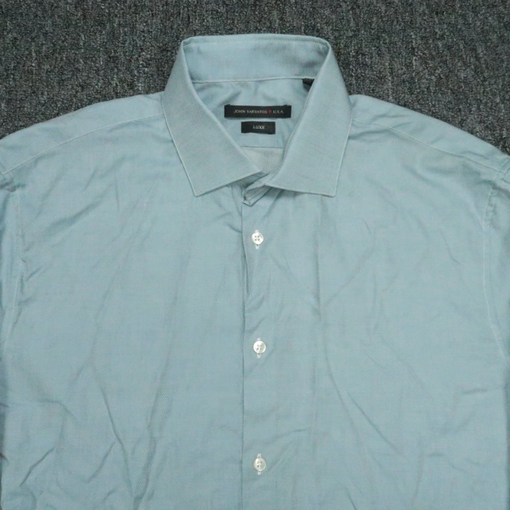 John Varvatos VINTAGE John Varvatos Men's Shirt Long Sleeve Slim Fit Blue Cotton Casual Formal Party 16 Size US L / EU 52-54 / 3 - 2 Thumbnail
