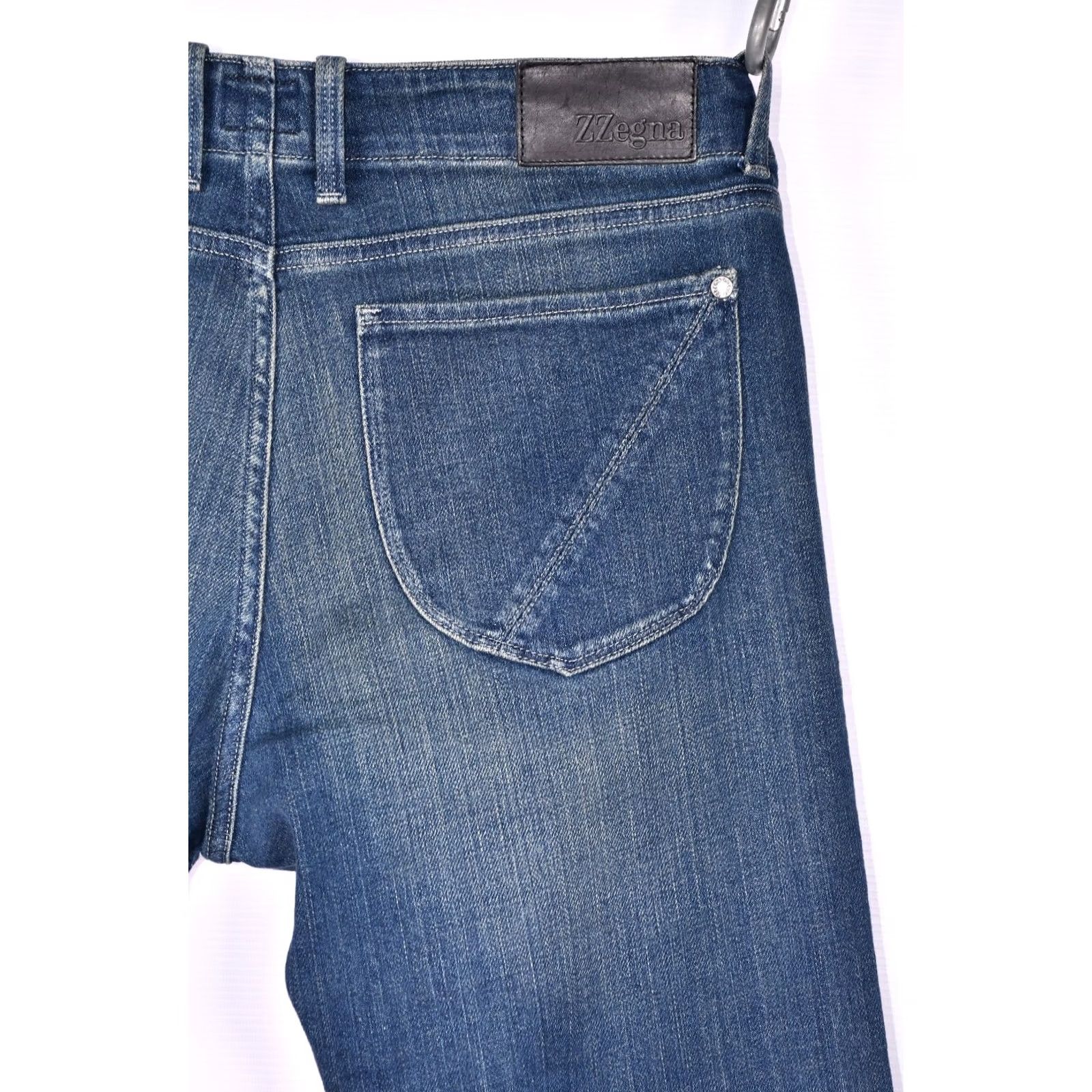 Z Zegna Z Zegna Jeans Narrow Fit Low Rise Men 32 Regular Blue Denim 98% Cotton 2% Elastane Plain Solid Vintage No 90s not applicable Size US 32 / EU 48 - 5 Thumbnail