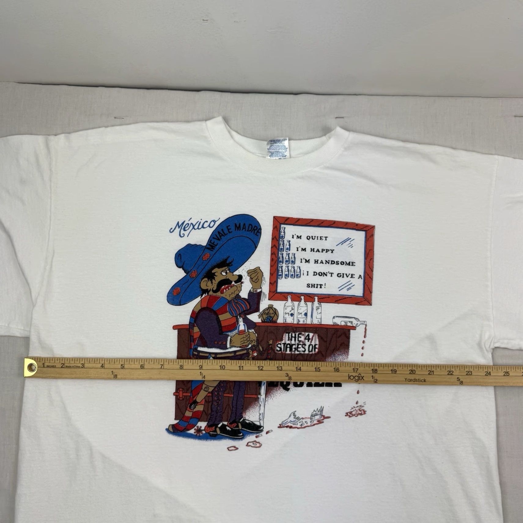 Vintage VINTAGE Funny Tequila T-Shirt Adult 2XL White 90s Y2K Mens Size US XXL / EU 58 / 5 - 7 Thumbnail