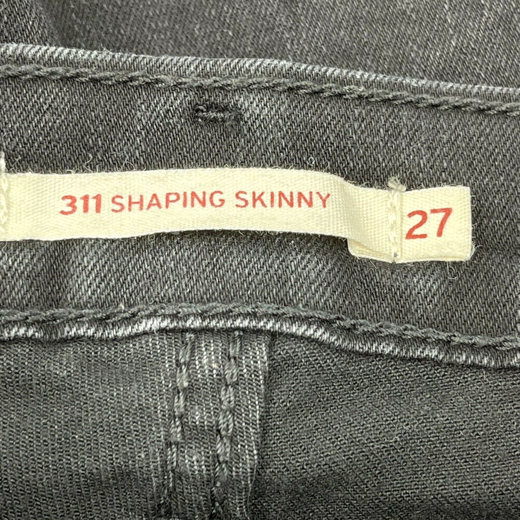 Levi's Levis 311 Shaping Skinny Jeans Womens Size 27 Black Denim Mid Rise STAIN Size 27" / US 4 / IT 40 - 3 Thumbnail