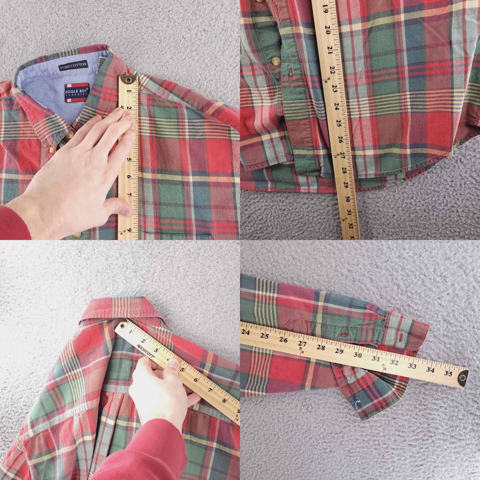 Bugle Boy VINTAGE Bugle Boy Shirt Mens L Flannel Red Plaid Long Sleeve Button-Up Size US L / EU 52-54 / 3 - 8 Thumbnail