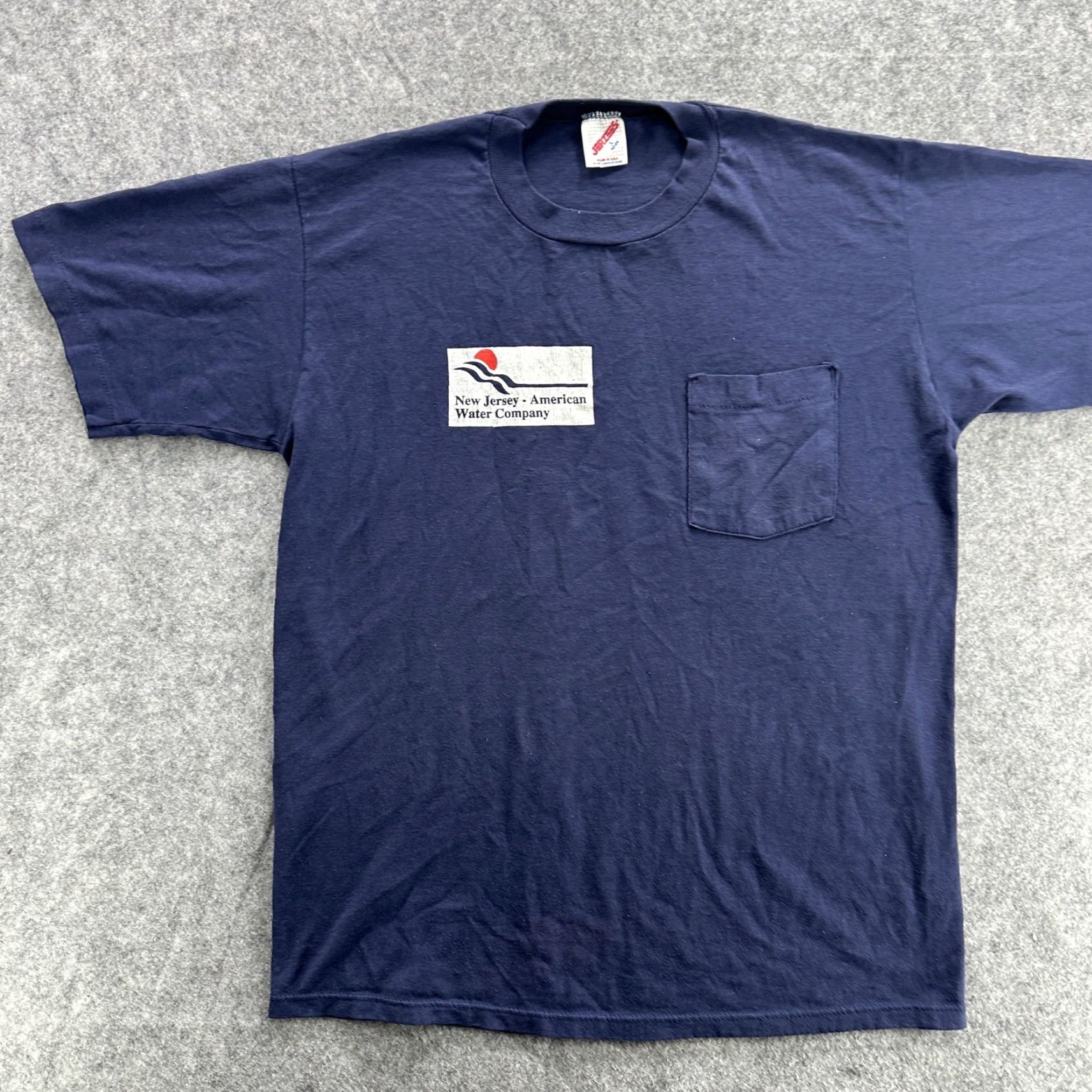 Jerzees VINTAGE New Jersey American Water Company Shirt Mens Large Pocket Jerzees 90s Size US XL / EU 56 / 4 - 2 Thumbnail