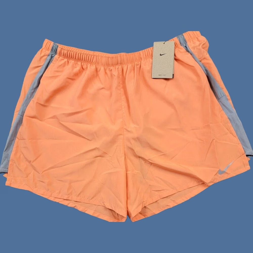 Nike Nike Shorts Mens 2XL Orange 5'' Inseam Dri Fit Logo NWT Sports Athletic Brief Lined Pockets Drawstring Elastic Waist Size US 39 - 1 Thumbnail