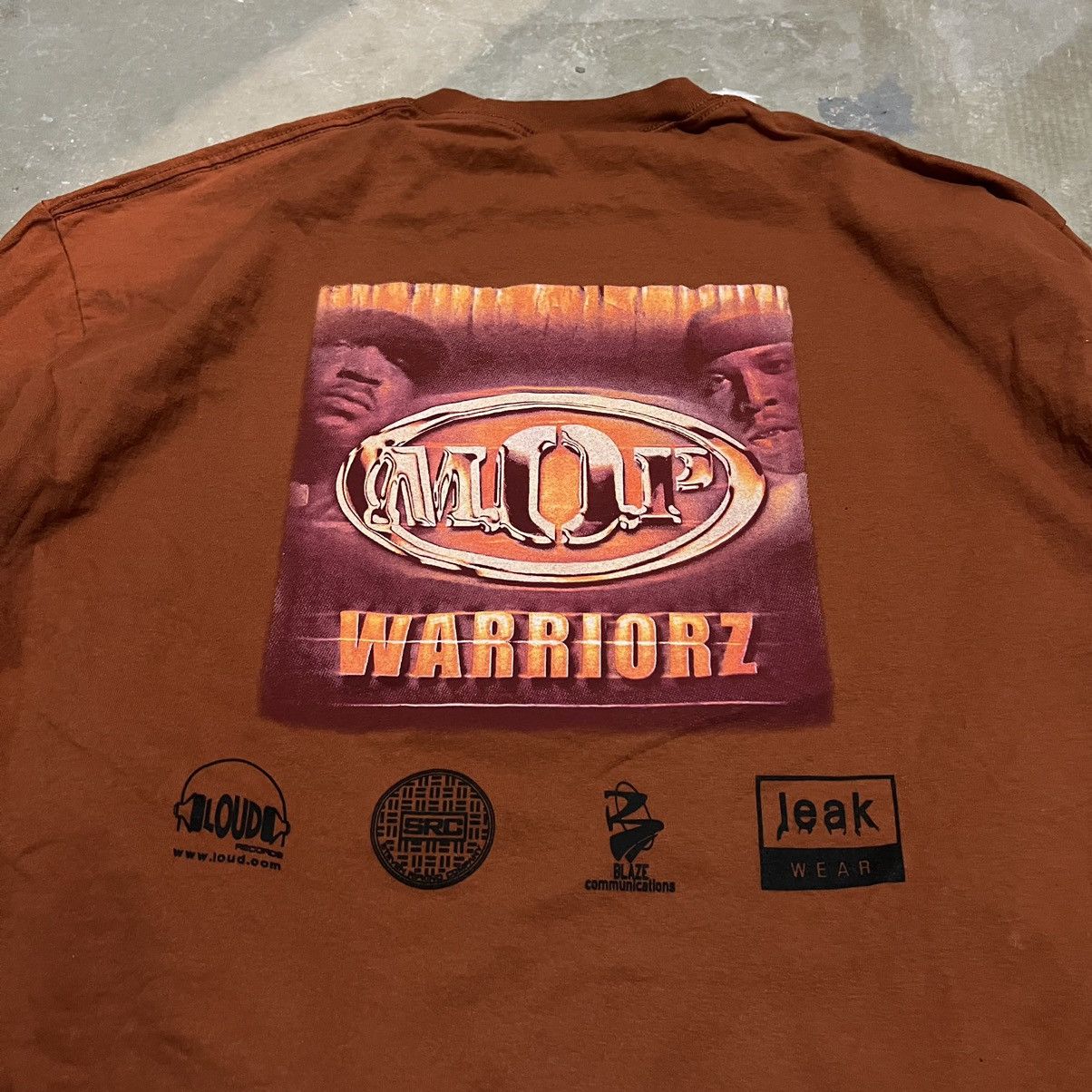 image of Rap Tees x Vintage Crazy 90's Grail Rap Tee M.o.p Warriorz Longsleeve in Orange, Men's (Size 2XL)