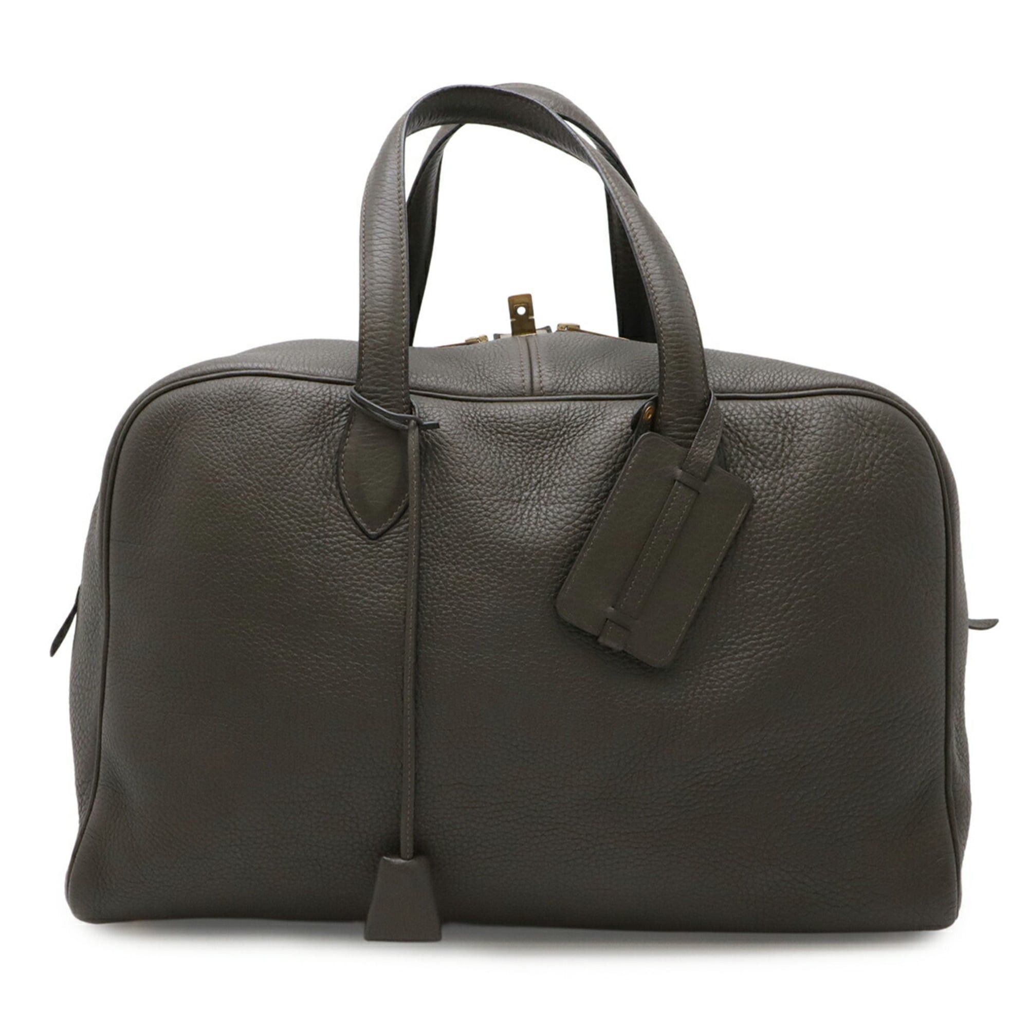 Hermes HERMES Victoria 43 Boston Bag Travel Bag, Taurillon Clemence Leather, Dark Olive, □E Stamp Size ONE SIZE - 1 Thumbnail