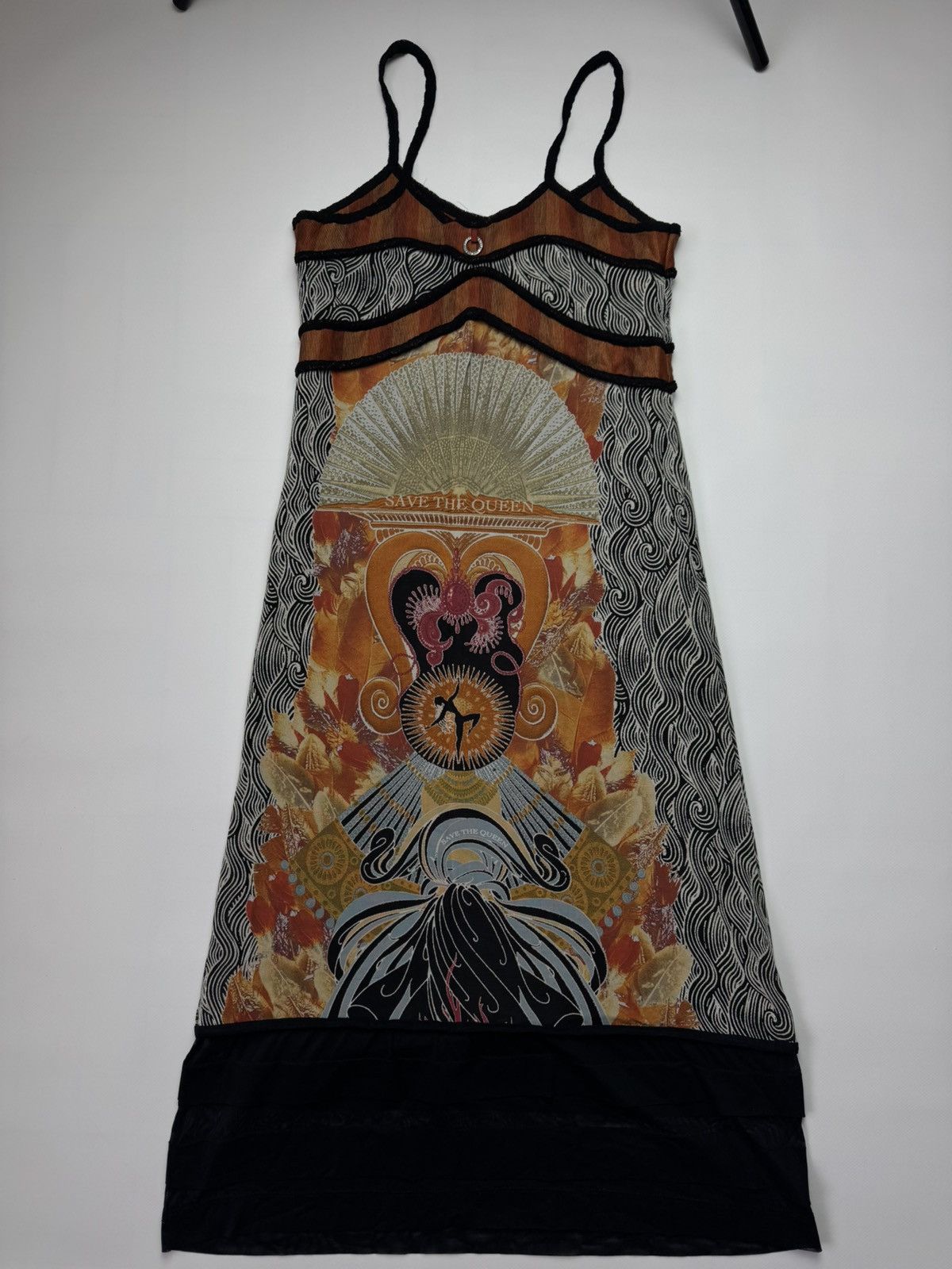 Japanese Brand Save The Queen! Graphic Mesh Layered Maxi Dress - Size L Size L / US 10 / IT 46 - 9 Thumbnail