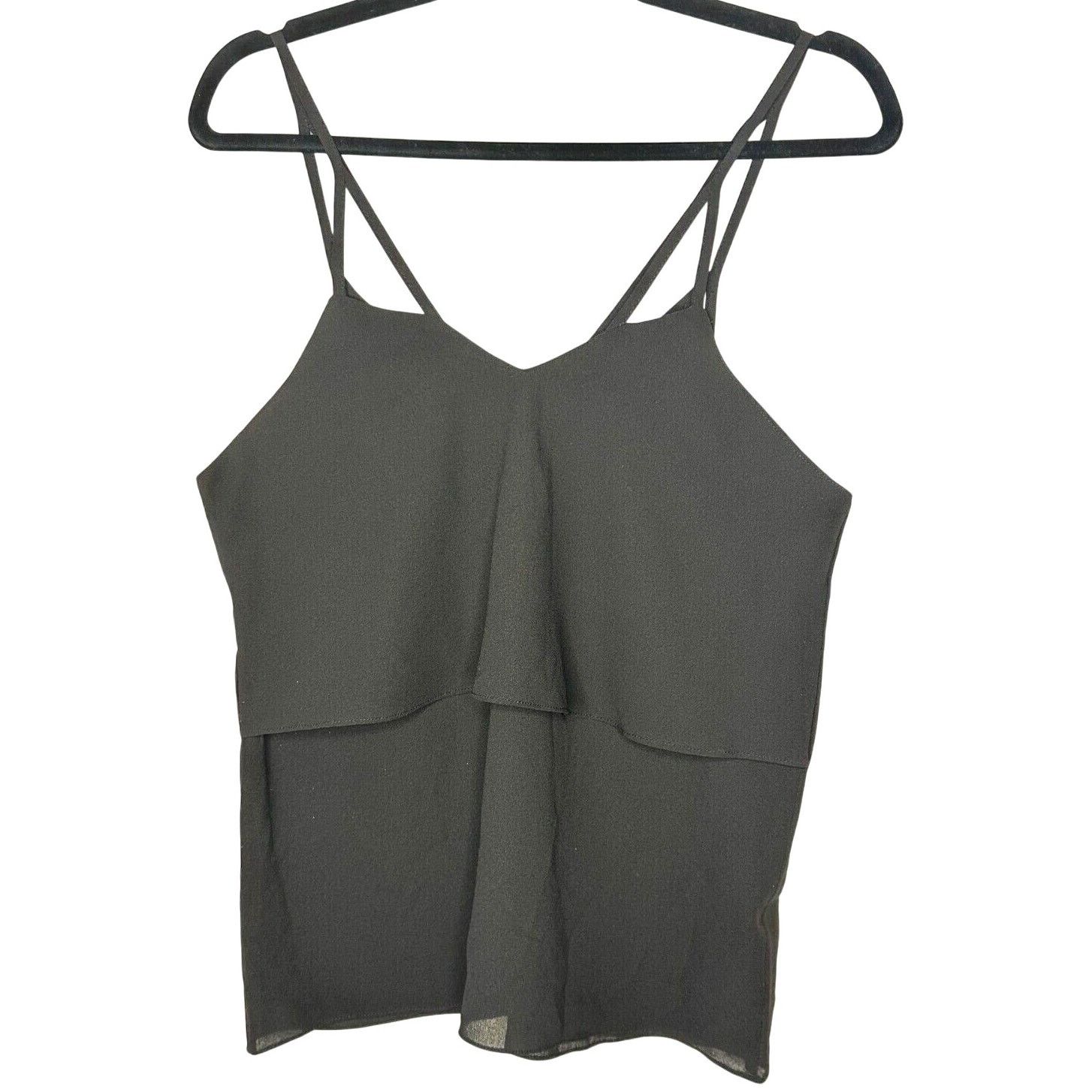 Other Love Riche Sexy Black Tiered Layer Vneck Cami Top Blouse S Size S / US 4 / IT 40 - 1 Thumbnail