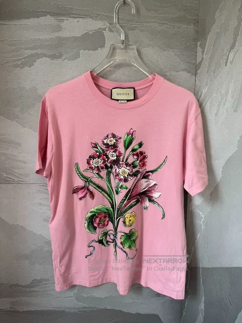 Gucci Gucci Pink round-neck floral short sleeves Size S / US 4 / IT 40 - 1 Thumbnail