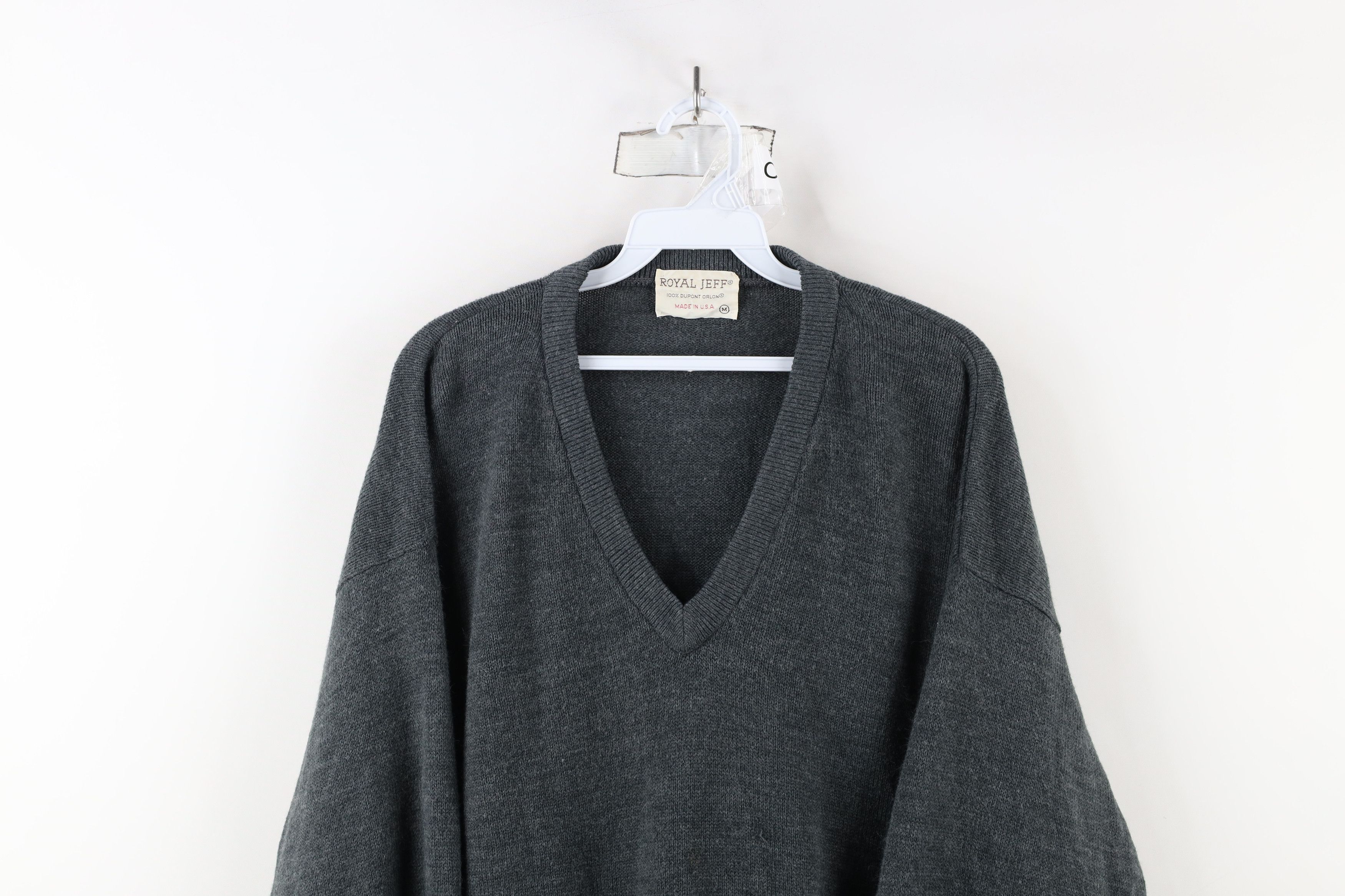 Vintage Vintage 70s Lord Jeff Knit V-Neck Sweater Heather Gray USA Size US M / EU 48-50 / 2 - 2 Thumbnail