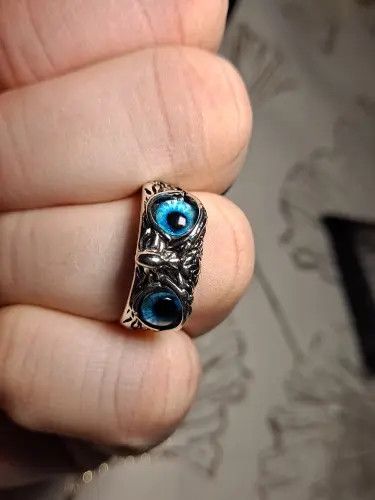 Jewelry Owl Eye Adjustable Ring Size ONE SIZE - 1 Thumbnail