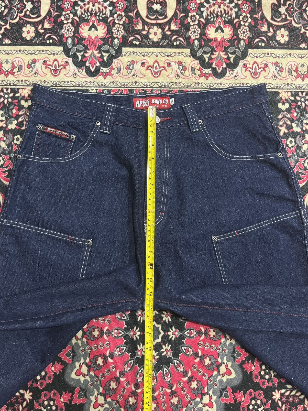 JNCO ⚡️Baggy⚡️Vintage RP55 Indigo Washed Repaired Extra Baggy Jeans Size US 38 / EU 54 - 15 Thumbnail