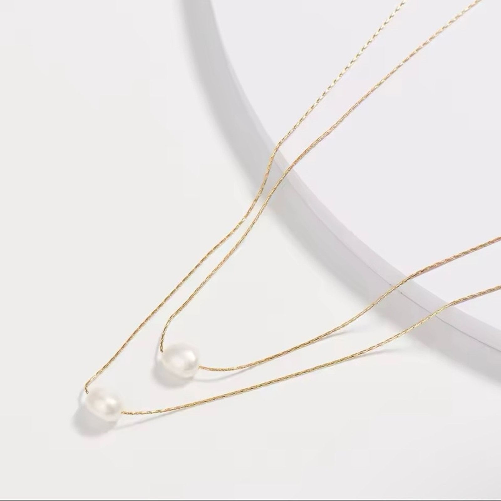 Other Stainless Steel 2 Layer Natural Freshwater Pearl Chain Size ONE SIZE - 4 Thumbnail