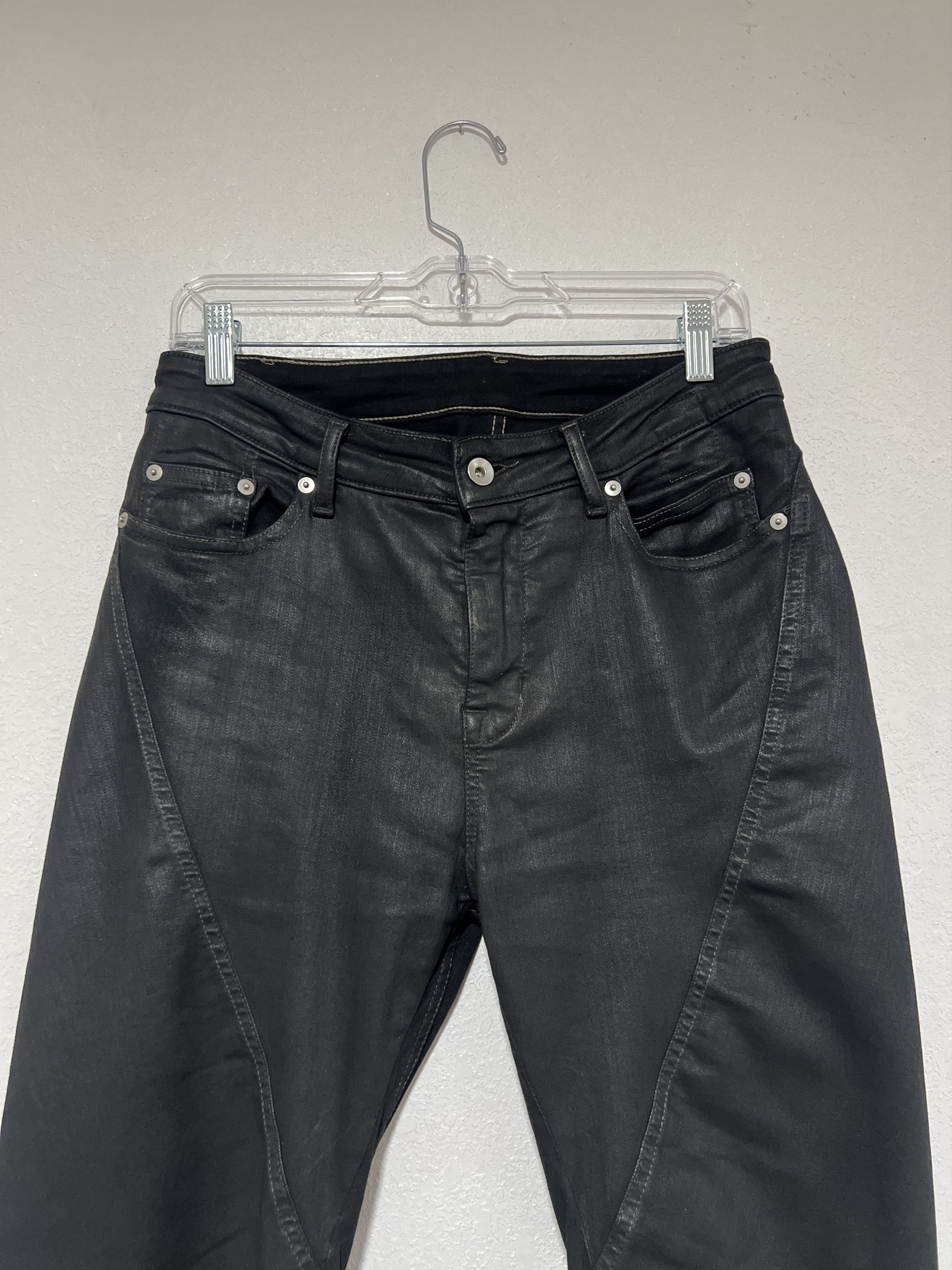 Rick Owens Rick Owen’s Waxed Bias Bolans Size US 29 - 2 Thumbnail