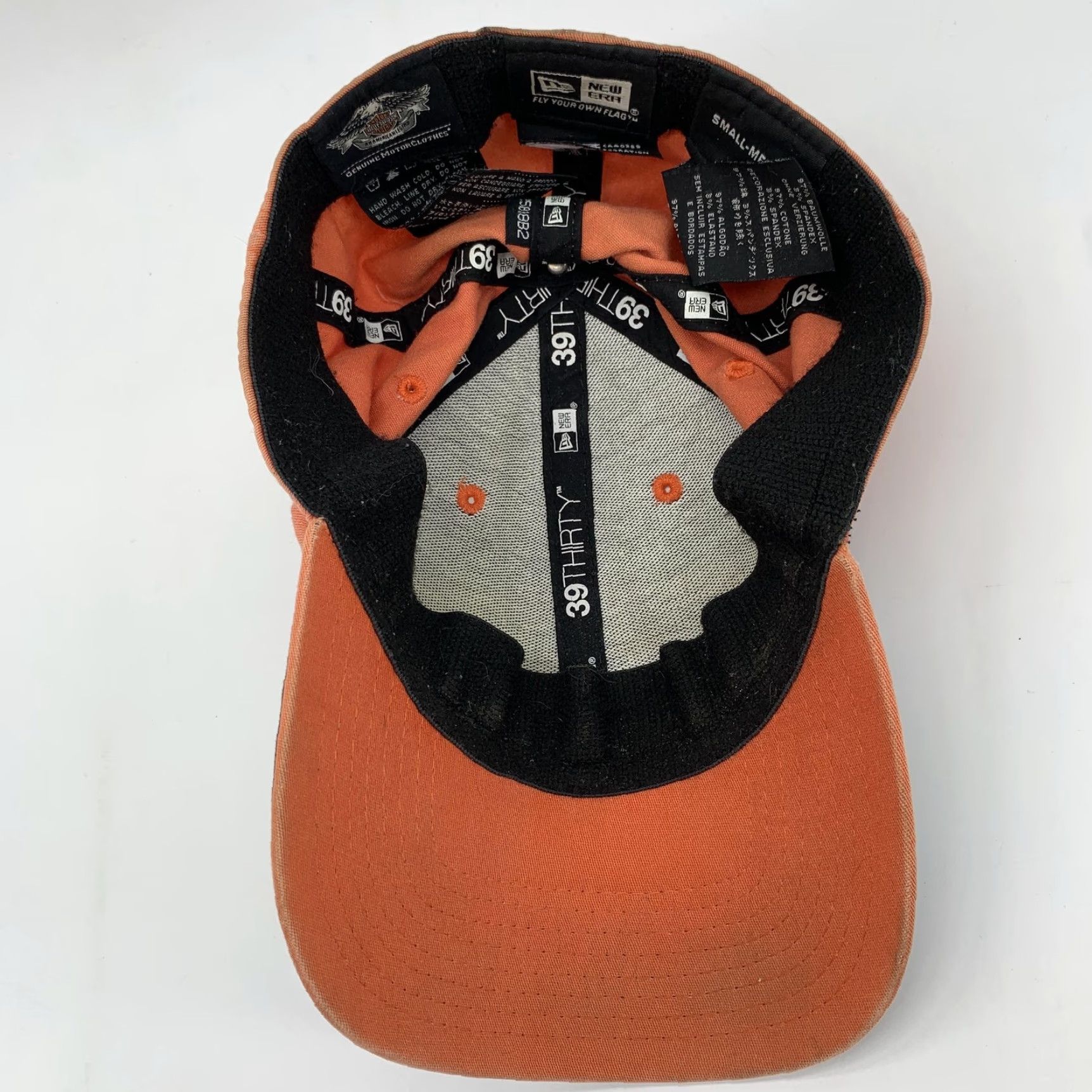 Harley Davidson Harley-Davidson Hat Cap Fitted Mens Small Black Orange Skull New Era 39THIRTY Size ONE SIZE - 6 Thumbnail