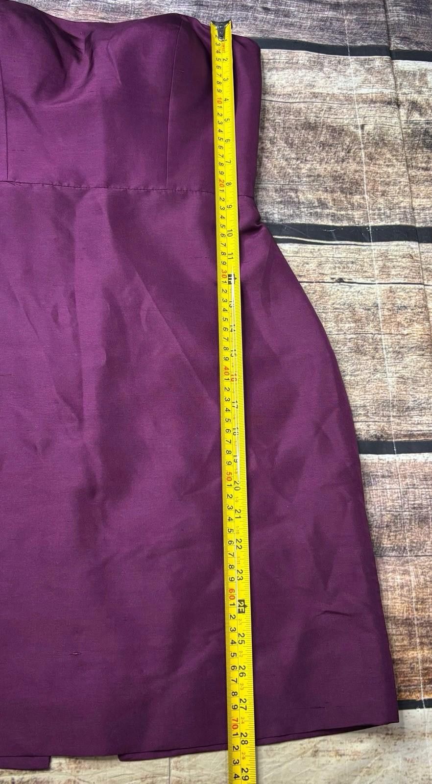 Other Jenny Yoo Dress Womens Size 4 Silk Sheath Strapless Purple Size S / US 4 / IT 40 - 8 Thumbnail