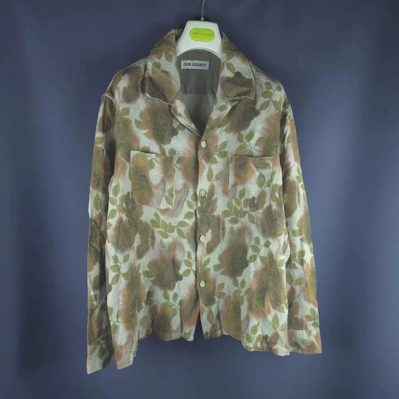 Our Legacy Our Legacy size50 Floral linen tie-dye shirt Size US M / EU 48-50 / 2 - 1 Thumbnail
