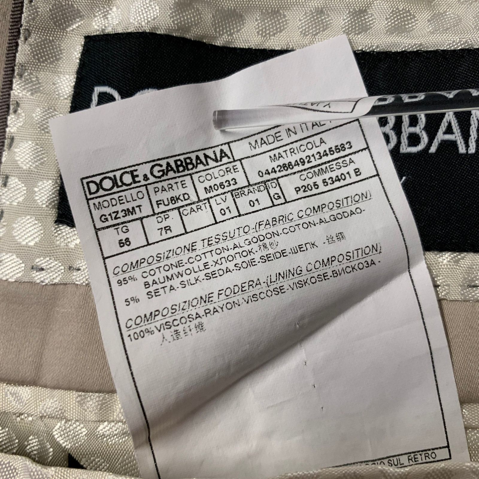 Dolce & Gabbana DOLCE & GABBANA Size 46 Khaki Notch Lapel Suit Size 46R - 7 Thumbnail