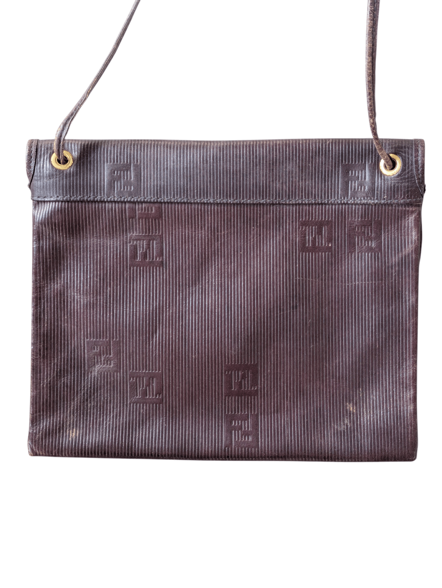 Fendi Fendi Frame Crossbody Burgundy FF Leather Bag Vintage Size ONE SIZE - 8 Thumbnail