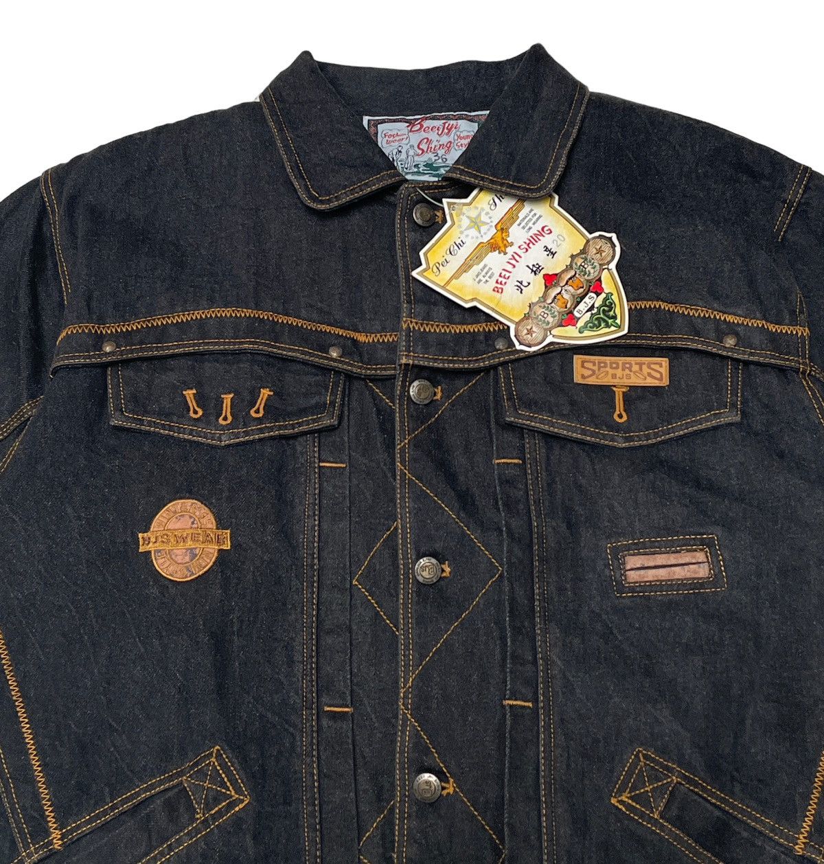 Japanese Brand × Vintage Vintage Beei Jyi Shing Trucker Denim Jacket 2000s Size US M / EU 48-50 / 2 - 4 Thumbnail