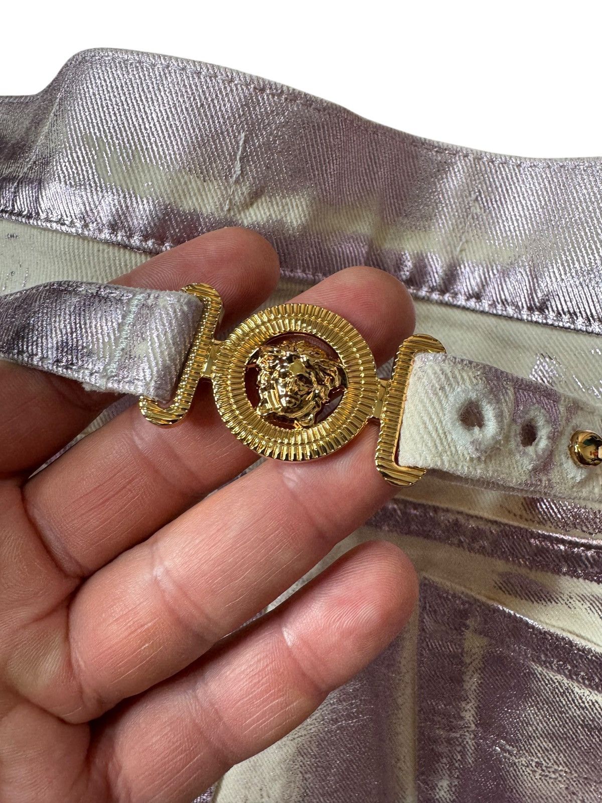 Versace Versace White Jeans Purple Laminate Size US 32 / EU 48 - 13 Thumbnail