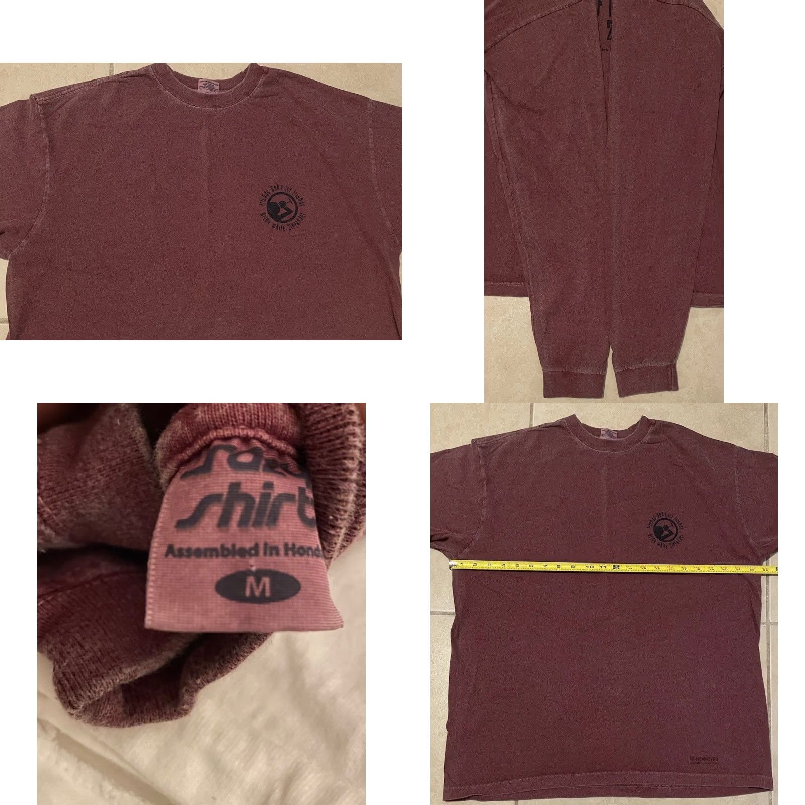 Vintage VINTAGE Dont Let Friends Drink White Zinfandel Wine Faded Shirt M Red 90s Grunge Mens T-Shirt Long Sleeve Napa Valley Joke Humor Size US M / EU 48-50 / 2 - 8 Thumbnail