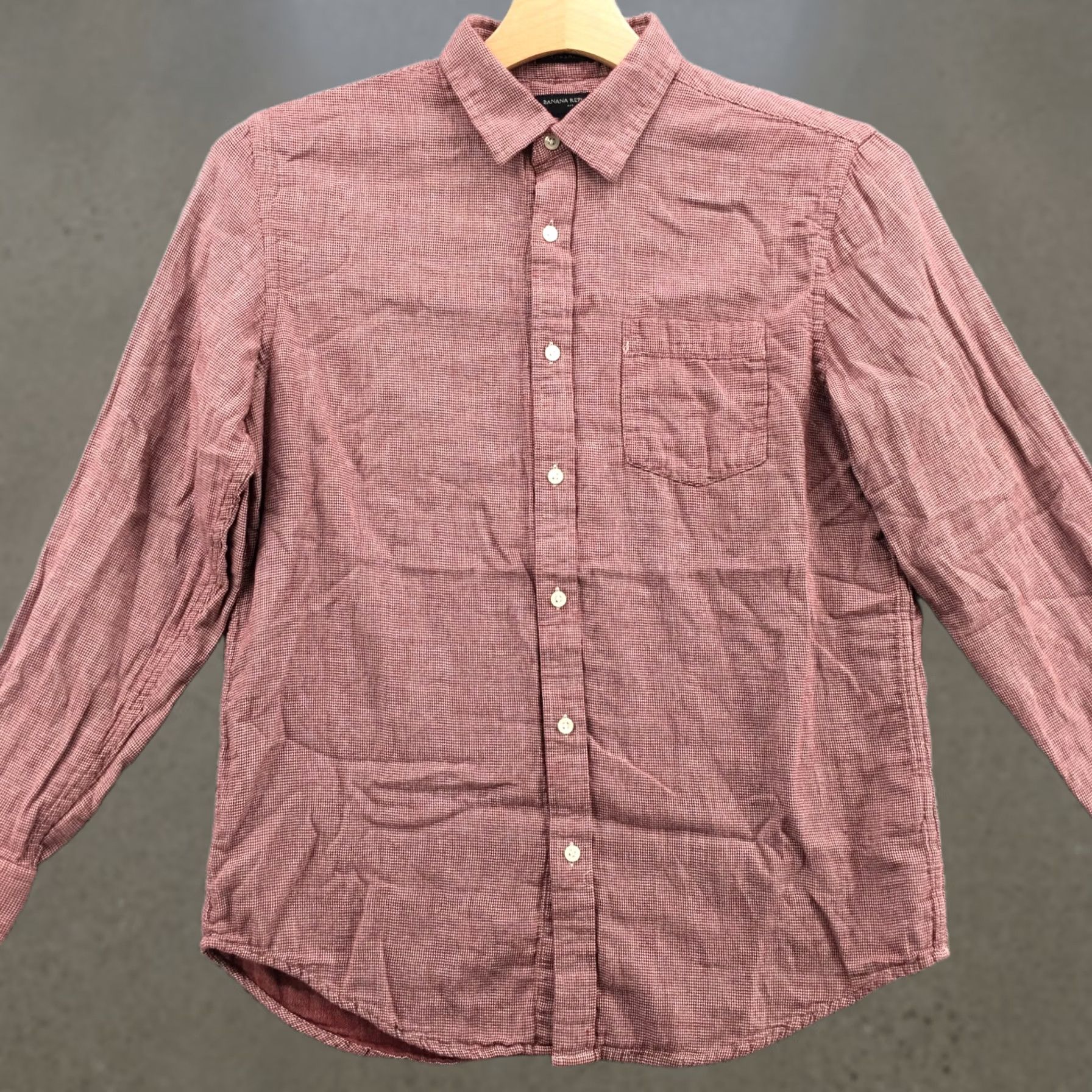 Banana Republic Banana Republic Button-Up Long Sleeve Shirt Mens L Red Cotton Collared Pocket Shirt Size US L / EU 52-54 / 3 - 1 Thumbnail