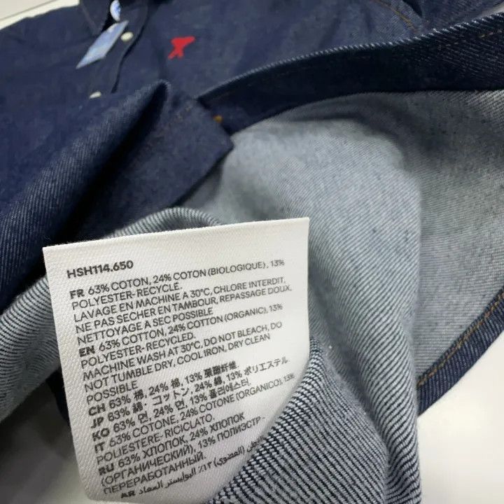 AMI AMIPARIS Blue Logo Embroidered Denim Jacket -2507 Size US M / EU 48-50 / 2 - 3 Thumbnail