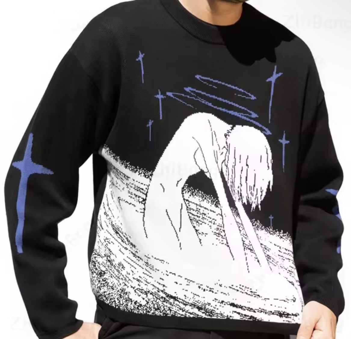 Japanese Brand Anime Evangelion Rei Ayanami Knitted High Quality Sweater Size US M / EU 48-50 / 2 - 3 Thumbnail