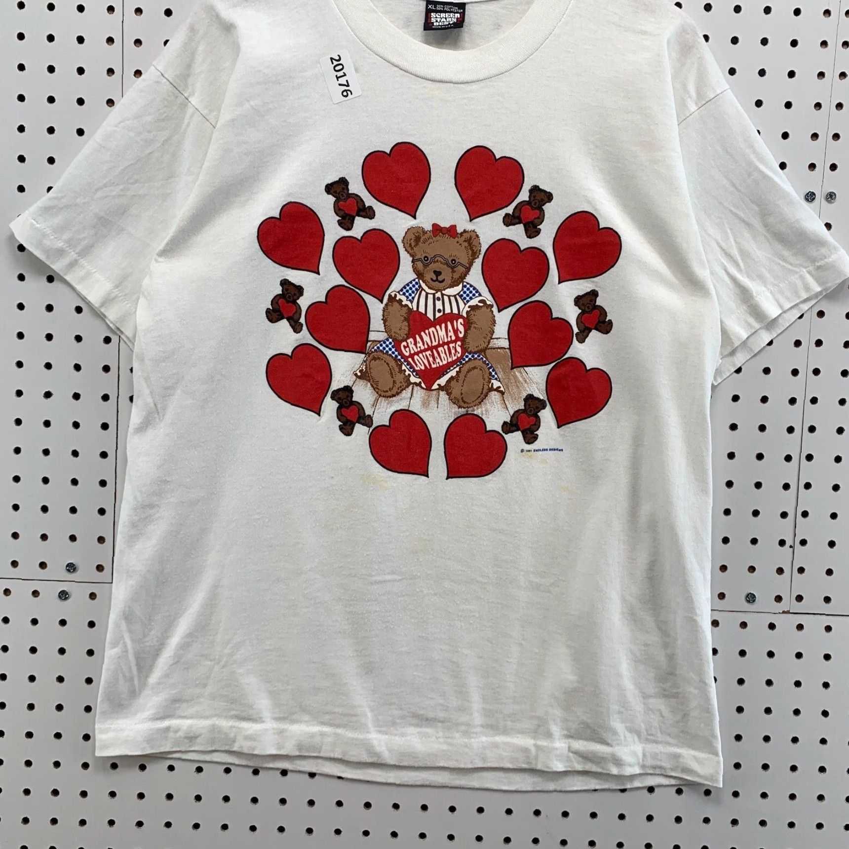 Vintage VINTAGE Screen Stars 90s Graphic Print T-Shirt White Teddy Bear XL Unisex Adults Size US XL / EU 56 / 4 - 6 Thumbnail