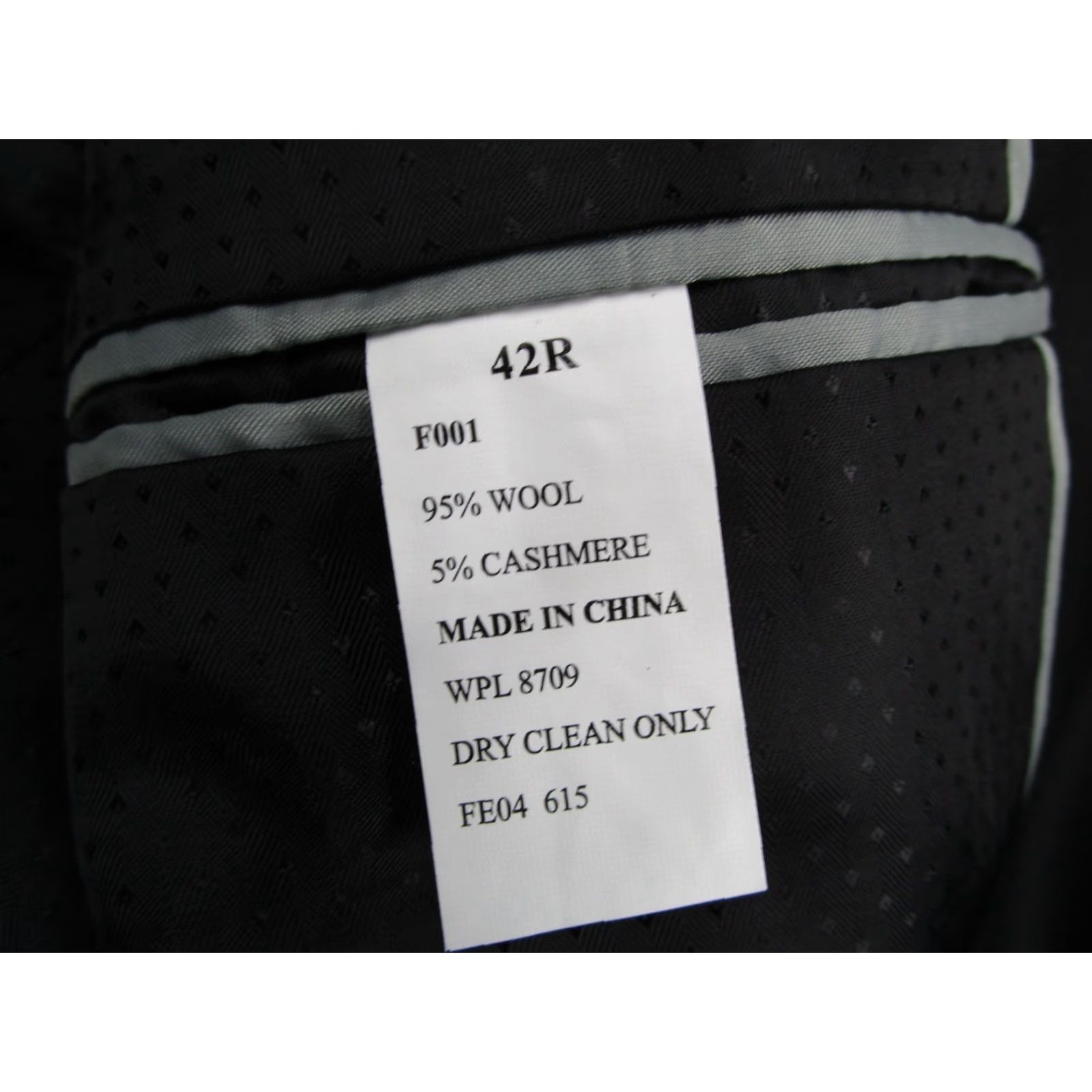 Alfani ALFANI Suit Jacket Men 42R Black Wool Cashmere 2-Button Blazer Double Vent Regular Fit Size 42R - 3 Thumbnail