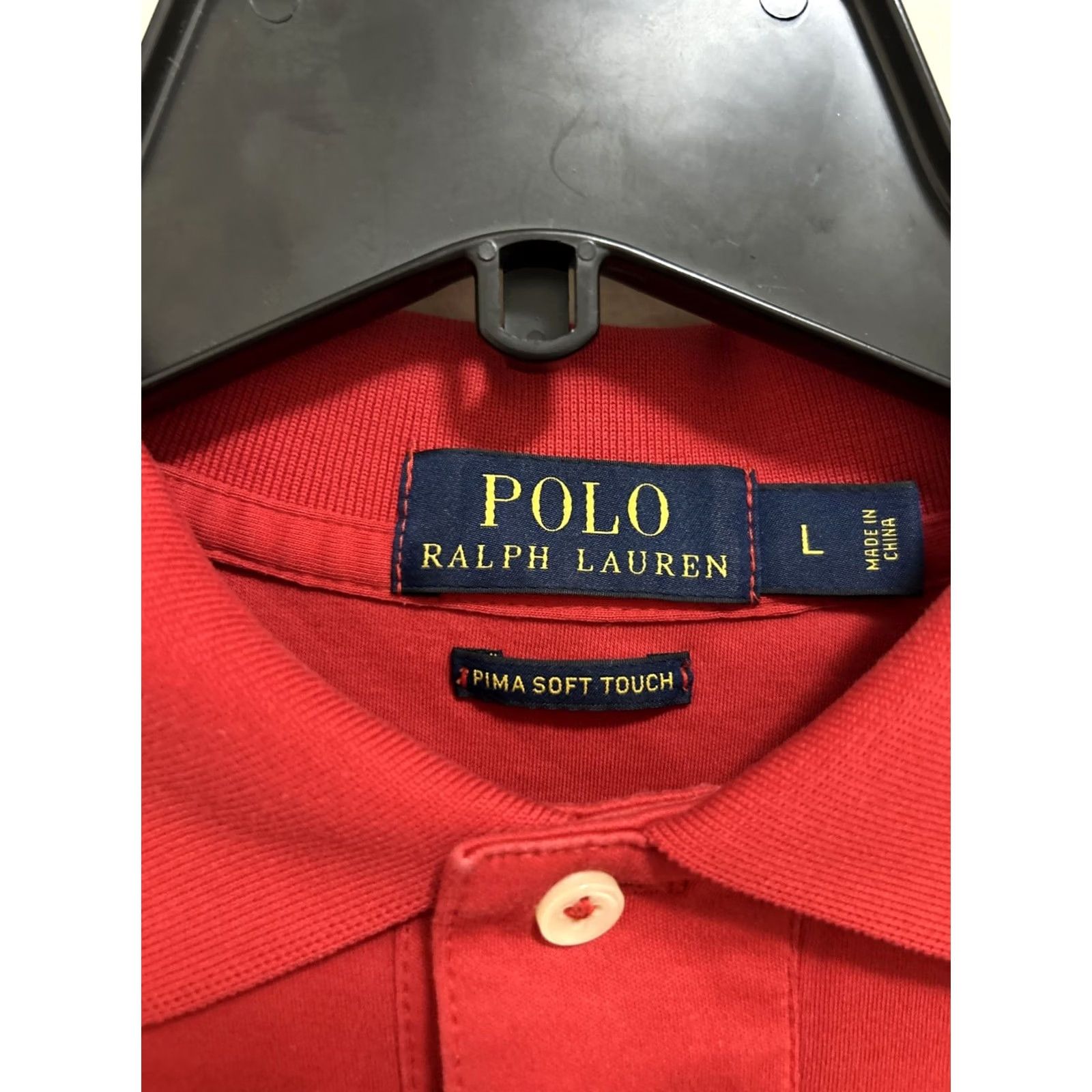 Ralph Lauren Polo Ralph Lauren Shirt Mens Large Red Pima Knit Short Sleeve Button Embroidered Logo Polo Size US L / EU 52-54 / 3 - 5 Thumbnail