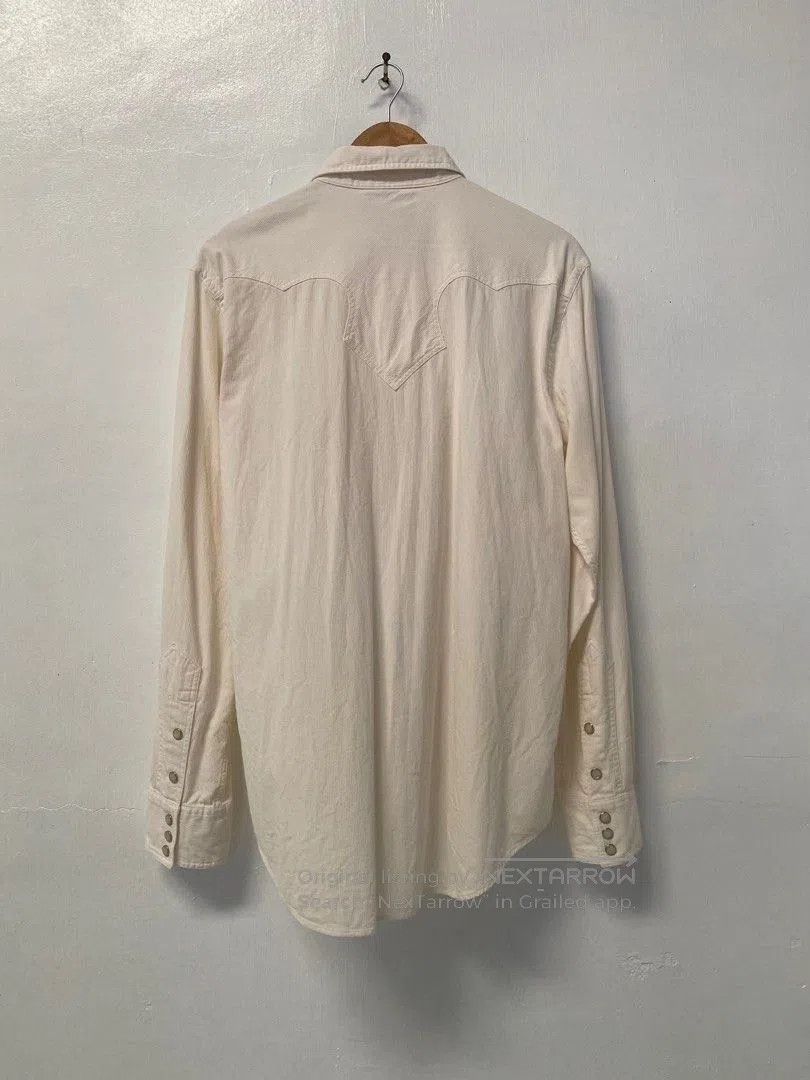 RRL Ralph Lauren RRL Vintage White Corduroy Western Shirt. Size US M / EU 48-50 / 2 - 2 Thumbnail