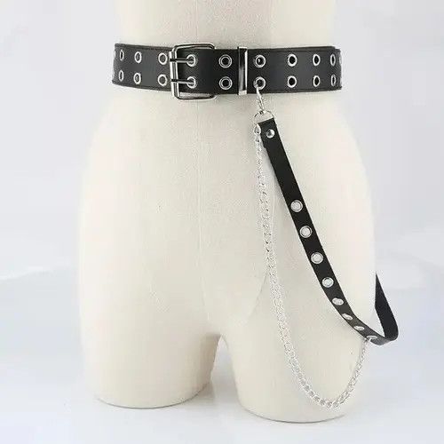 VIBE Unisex Punk Style Buttonhole Belt Size ONE SIZE - 2 Thumbnail