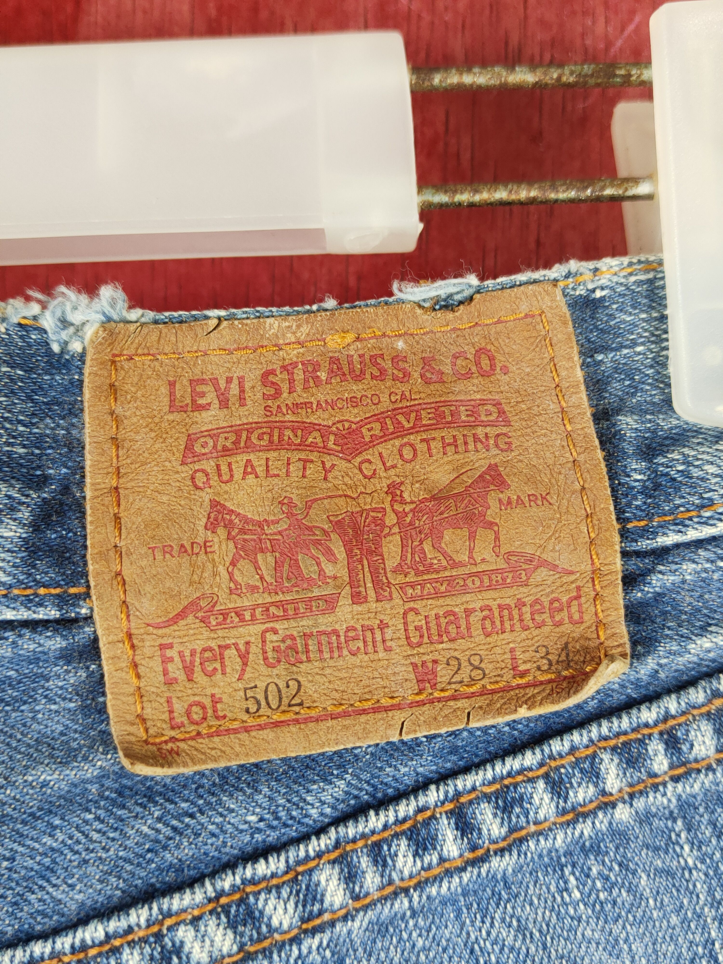 Levi's 502 Levi's vintage faded Blue distressed ripped Denim #S1412 Size US 28 / EU 44 - 11 Thumbnail