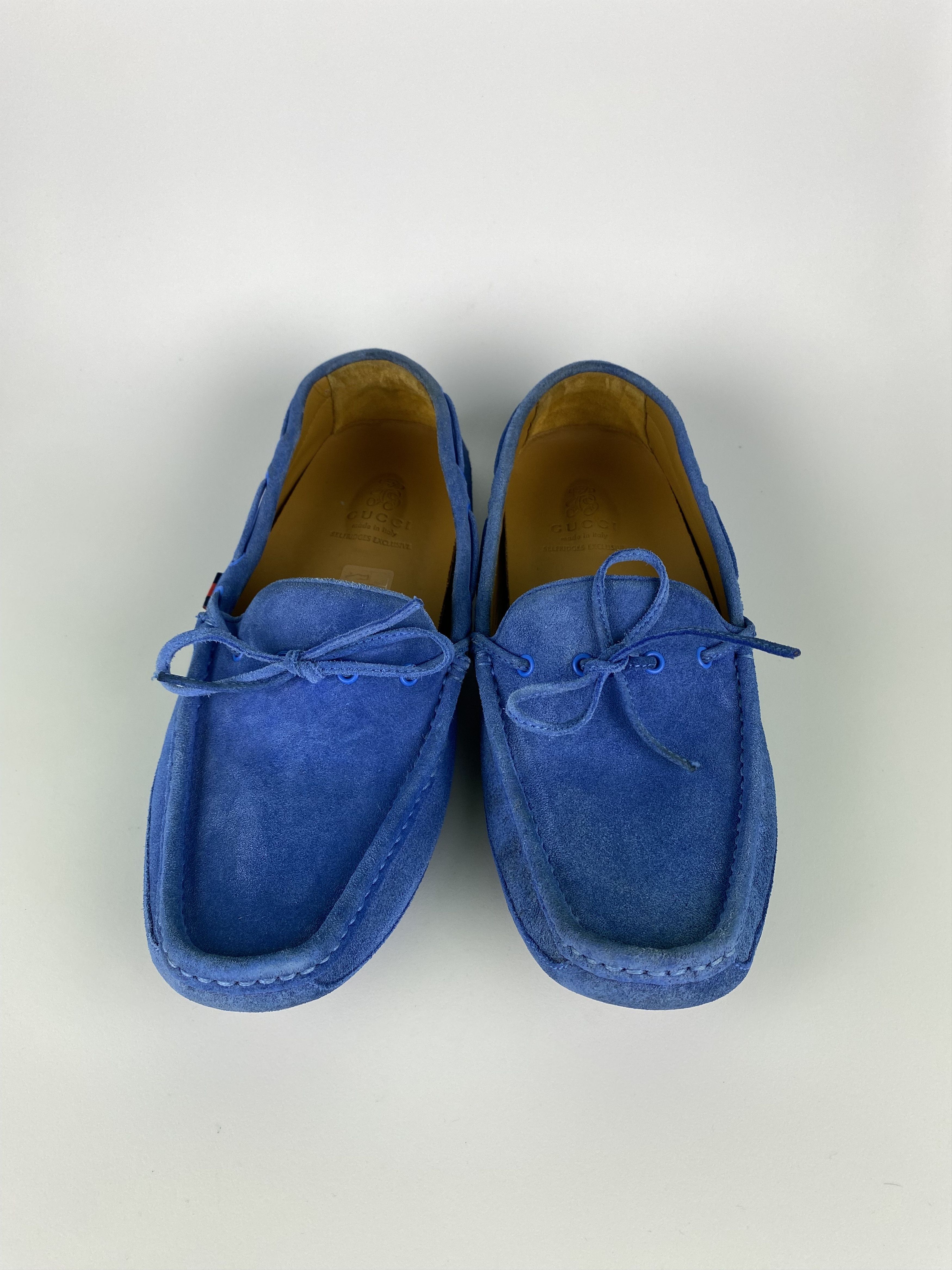 Gucci GUCCI Blue Suede Bow Kid's Loafers Made in Italy size women Size US 8 / IT 38 - 5 Thumbnail