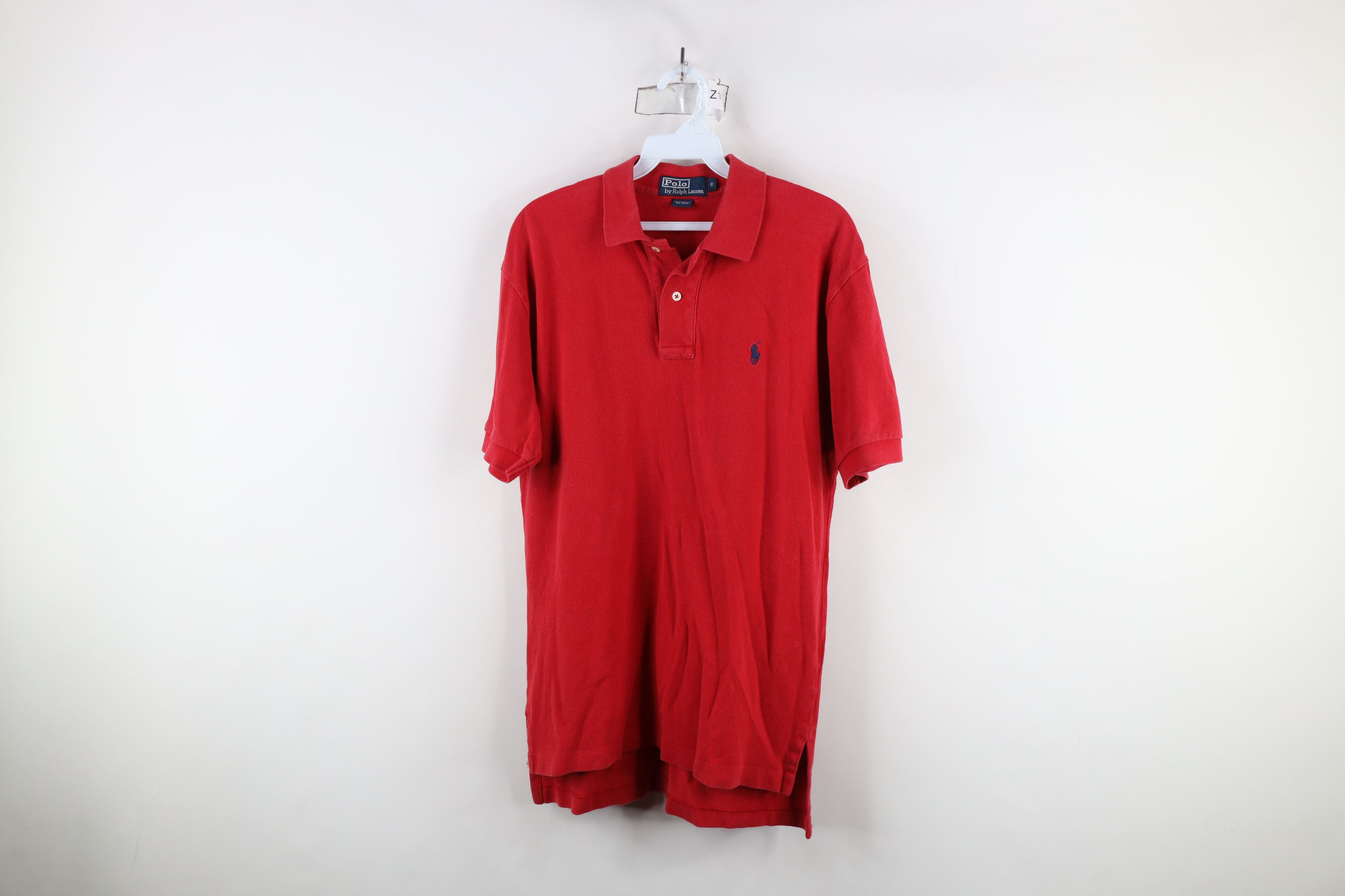 Ralph Lauren × Vintage Vintage 90s Ralph Lauren Pique Cotton Knit Polo Shirt Red Size US S / EU 44-46 / 1 - 1 Thumbnail