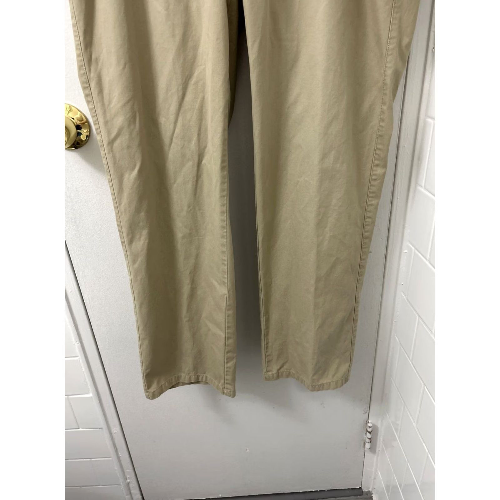 Peter Millar Peter Millar Pants Mens 35x29 Khaki Beige 100% Cotton Pima Regular Rise 5-Pocket Chino Zip Front Belt Loops Straight Leg Mens Size US 35 - 3 Thumbnail