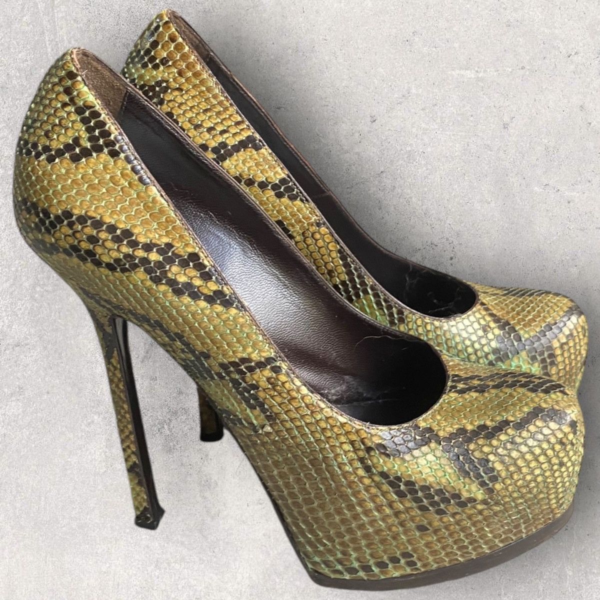 Saint Laurent Paris × Yves Saint Laurent YSL Python Tribtoo Platform Pump Size US 7.5 / IT 37.5 - 3 Thumbnail
