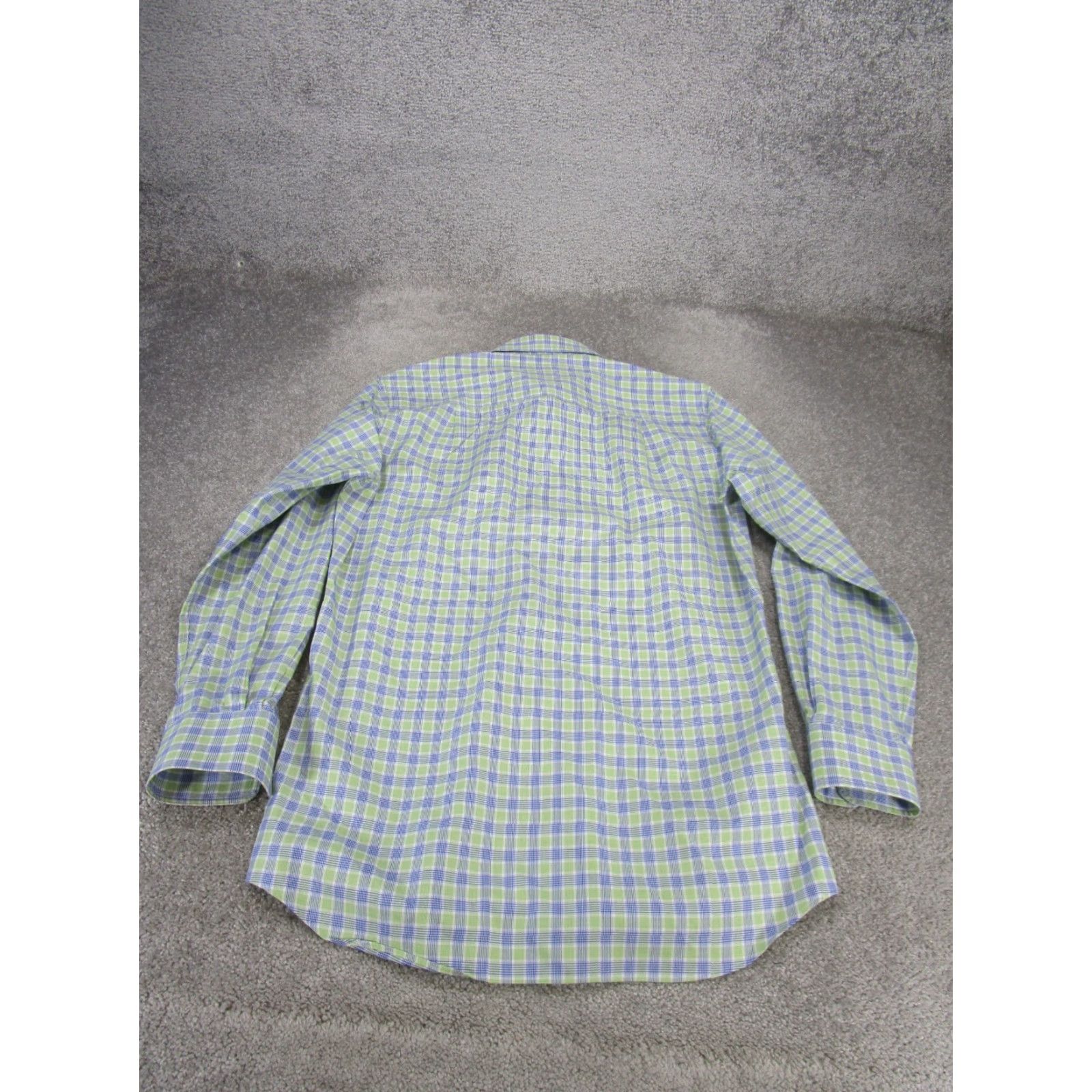 David Donahue DAVID DONAHUE Dress Shirt Mens 15.5 Green Check Long Sleeve Button Up Size US M / EU 48-50 / 2 - 3 Thumbnail