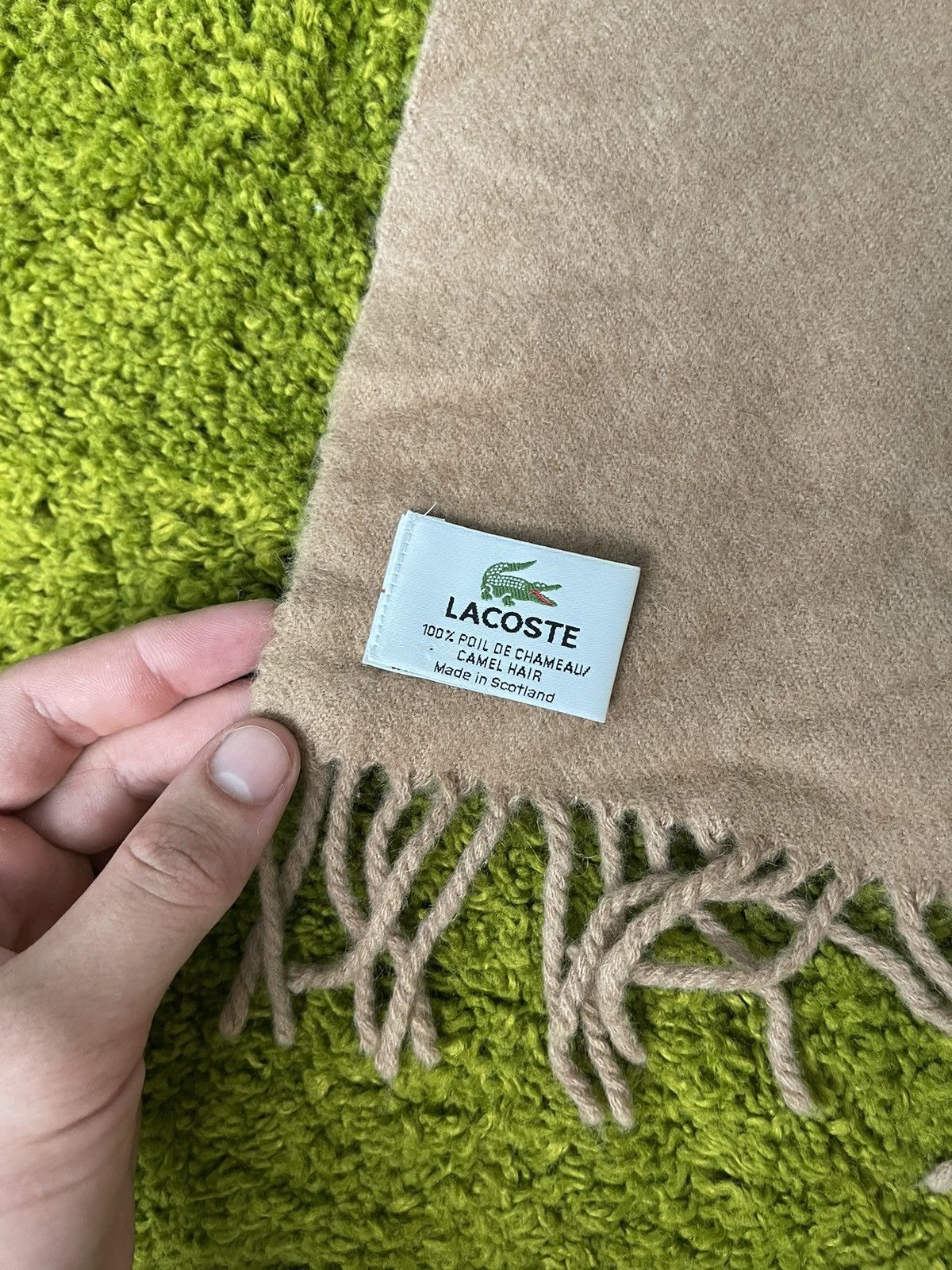 Designer × Lacoste 🐊 Lacoste 100% camel hair scarf Size ONE SIZE - 3 Thumbnail